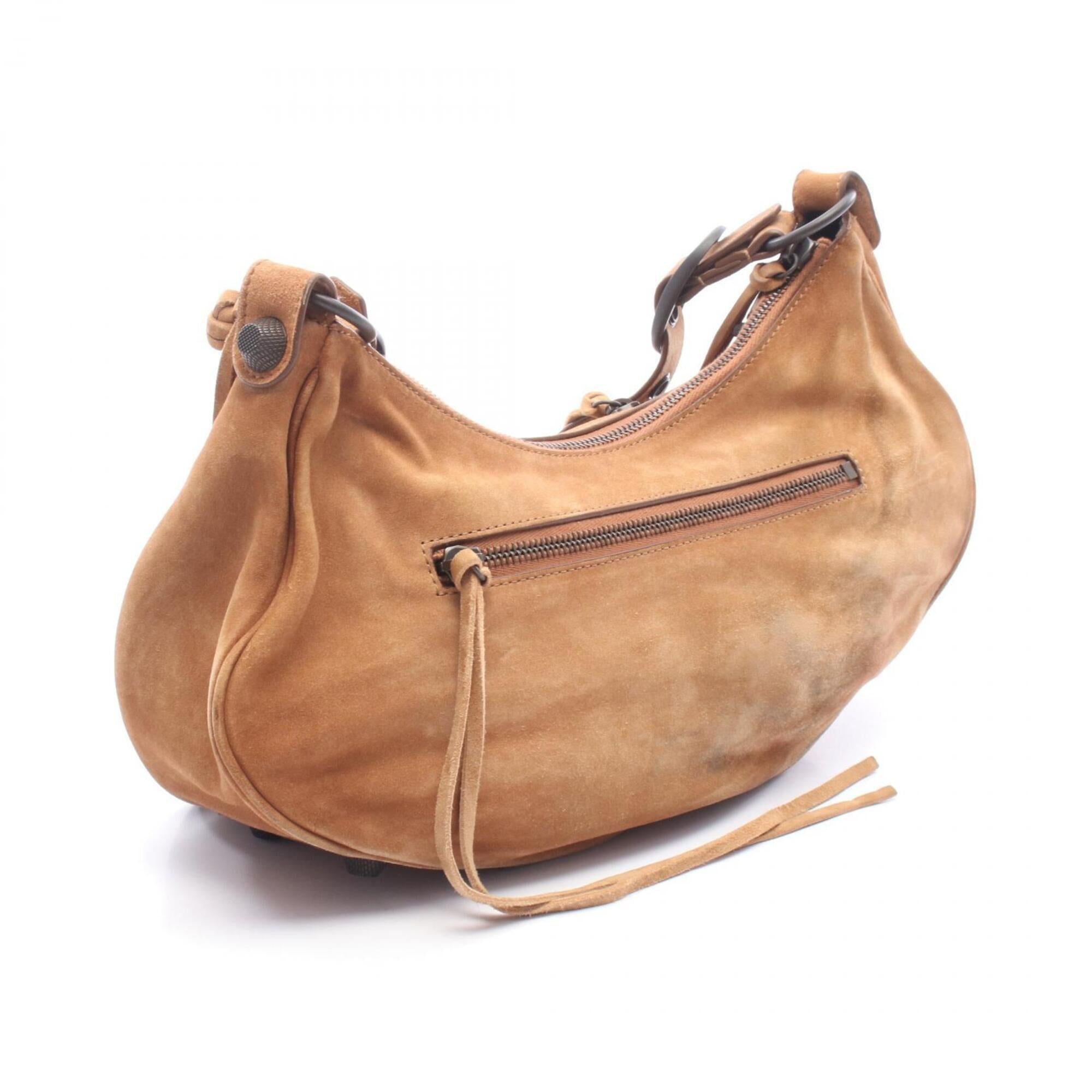 Balenciaga Brown Suede Handbag Shoulder Bag (Pre-Owned)