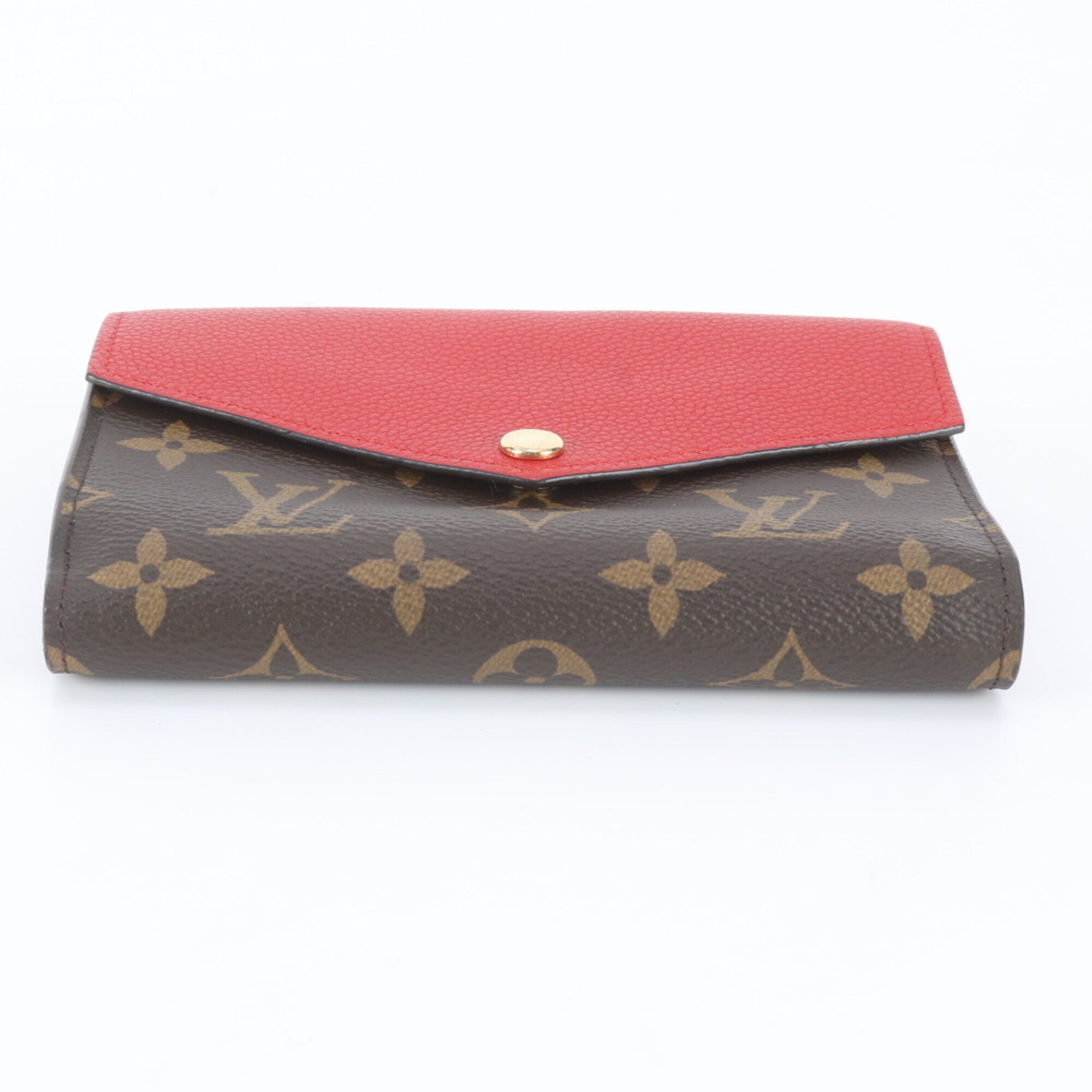 Louis Vuitton Cerise Leather Coated Canvas Wallet (Bi-Fold) (Pre-Owned)