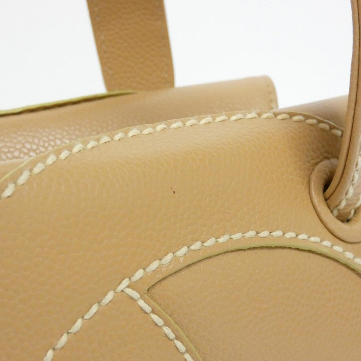 Chanel Beige Grained Calfskin Handbag (Pre-Owned)