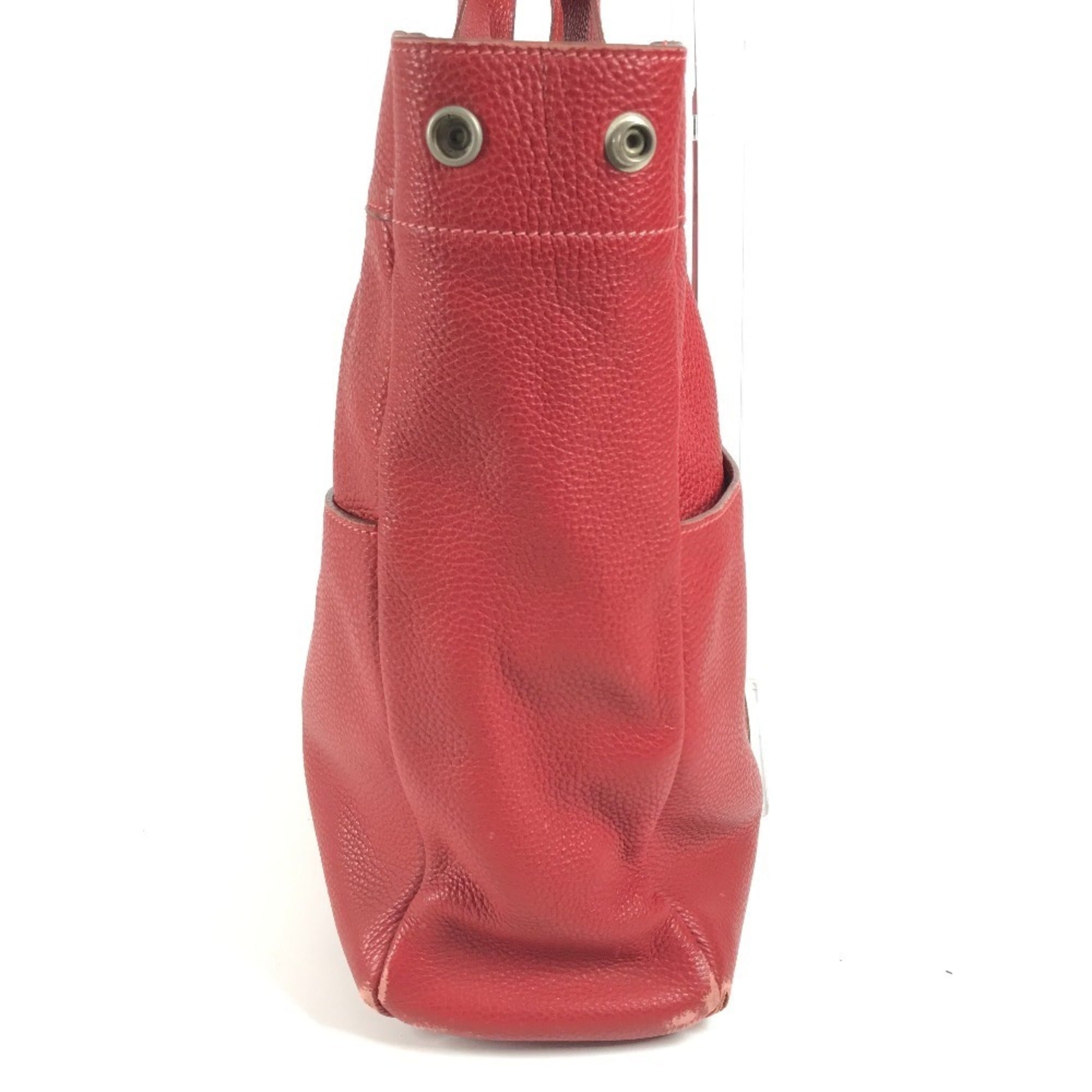 Hermes Fourre Tout Red Color Leather Handbag Tote Bag (Pre-Owned)
