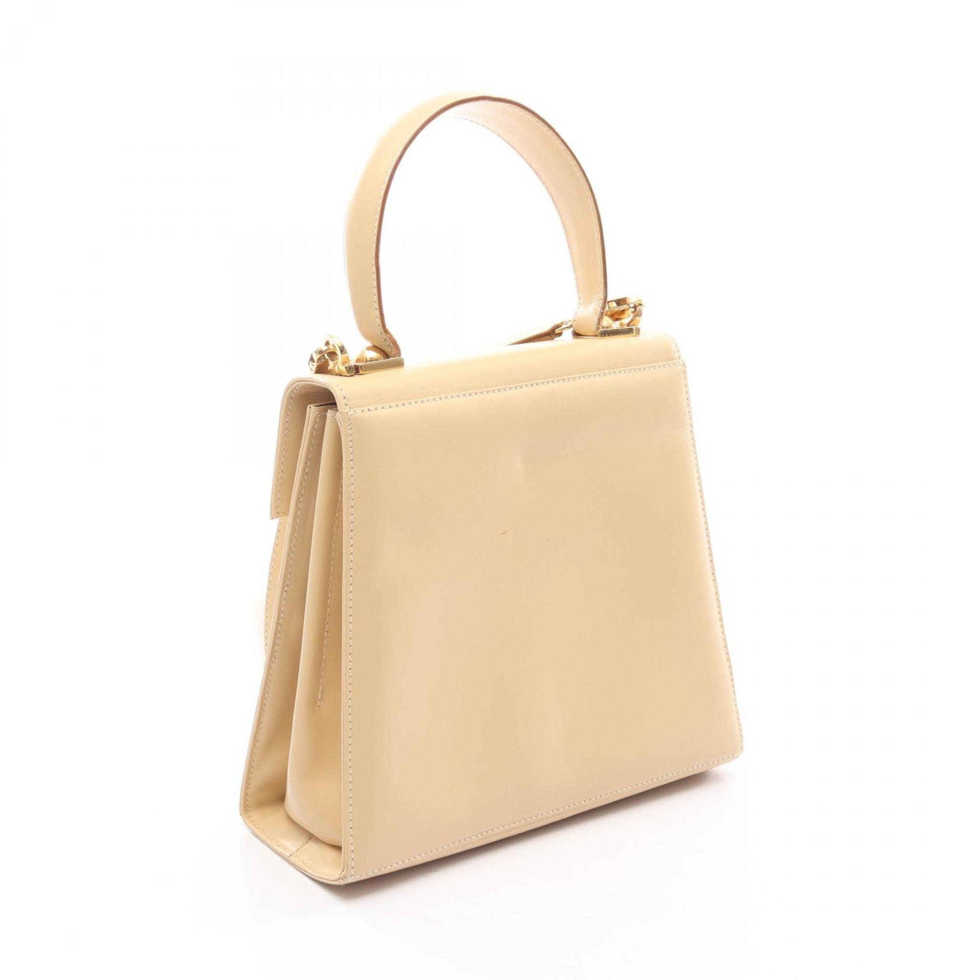 Salvatore Ferragamo Beige Leather Handbag (Pre-Owned)