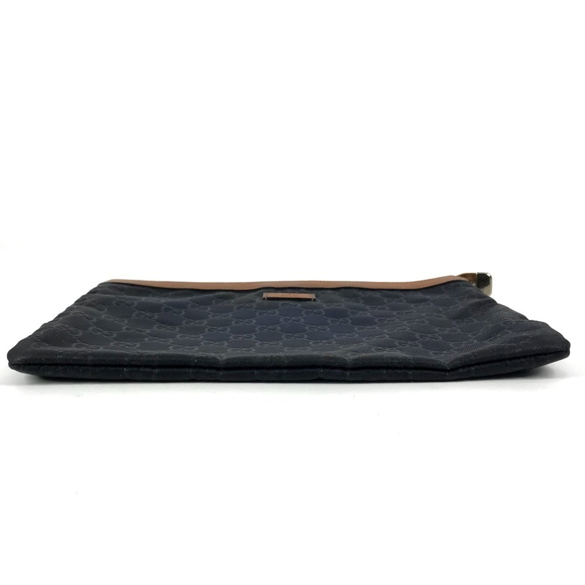 Gucci Navy Leather Nylon Clutch Bag (Pre-Owned)