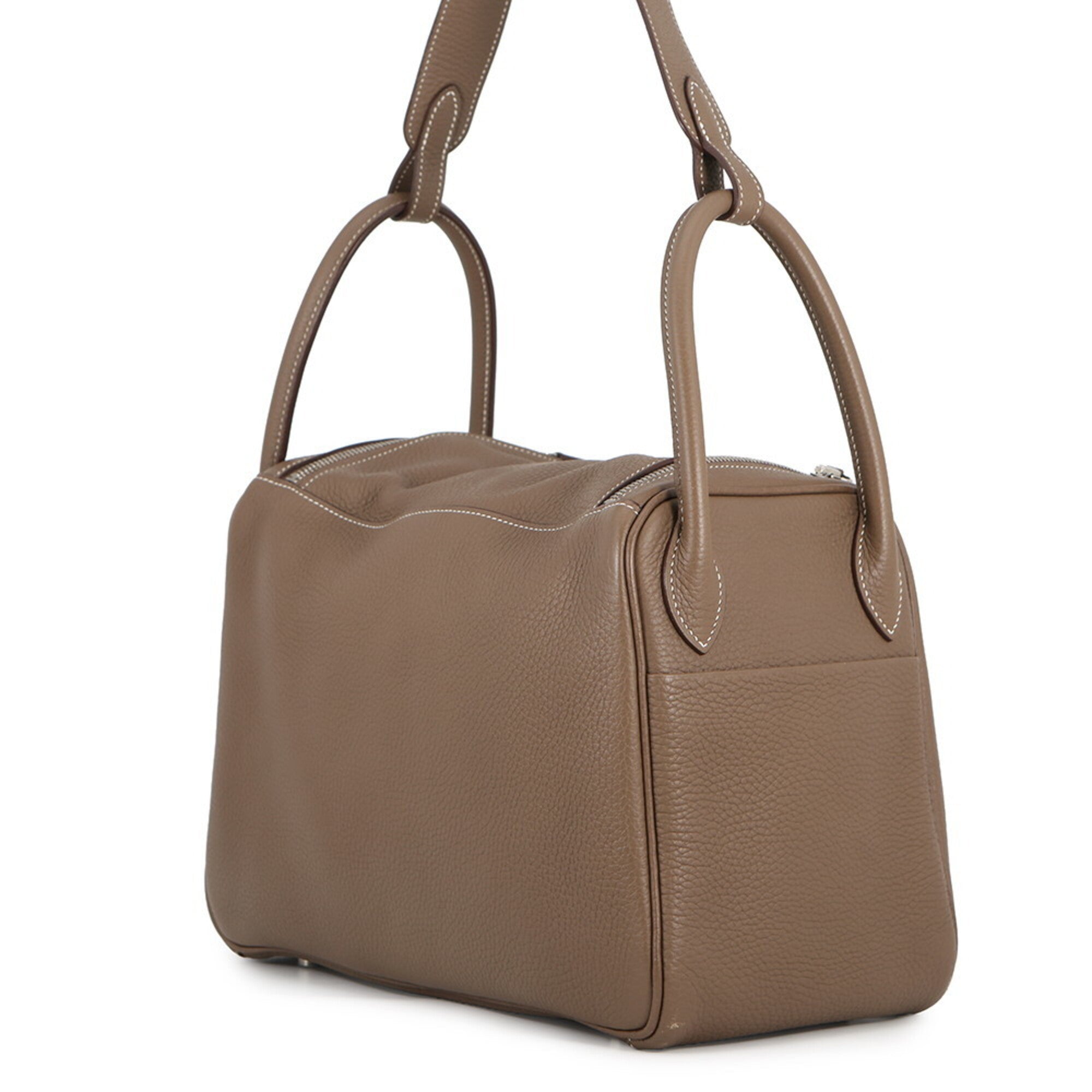 Hermes Etoupe Gray Taurillon Clemence Leather Handbag (Pre-Owned)