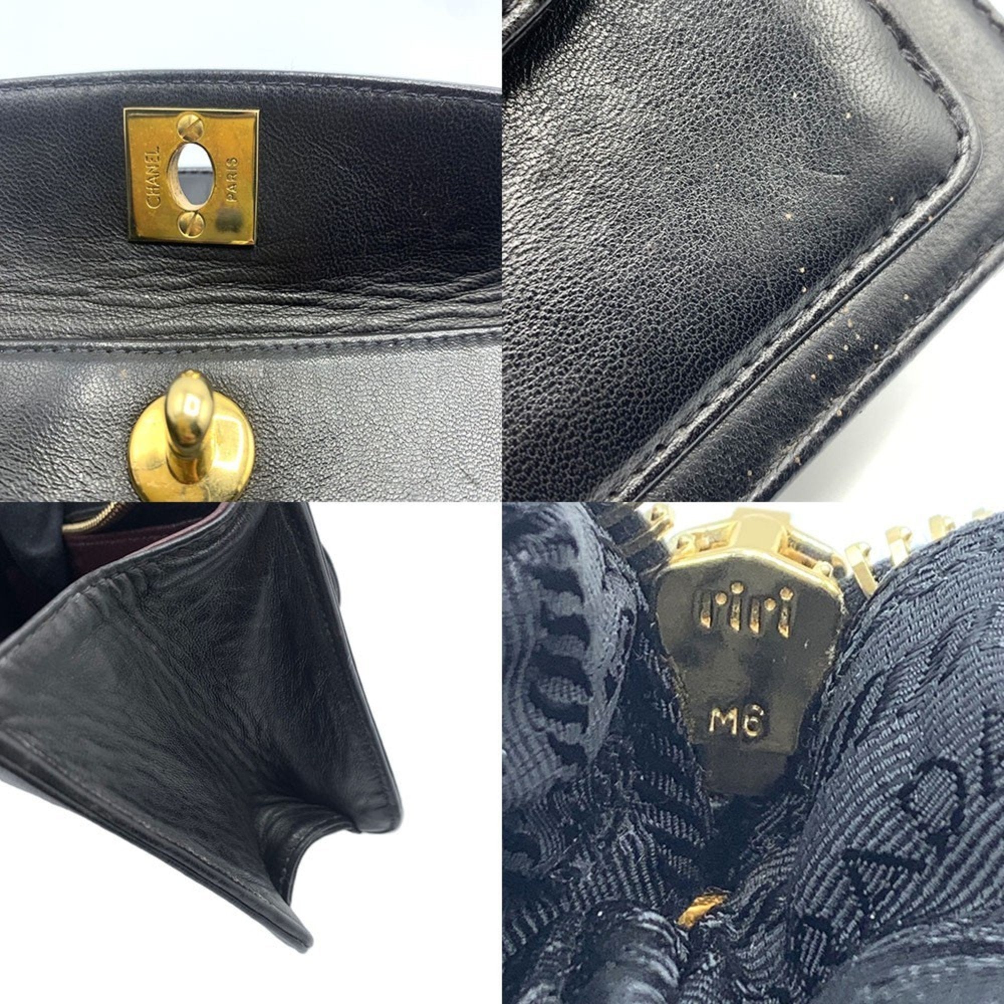 Chanel Black Leather Clutch Bag Pochette (Pre-Owned)