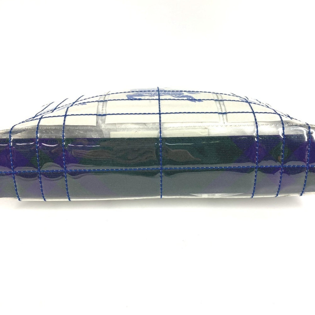 Burberry Blue Clear Vinyl Clutch Bag Handbag Pouch (Pre-Owned)
