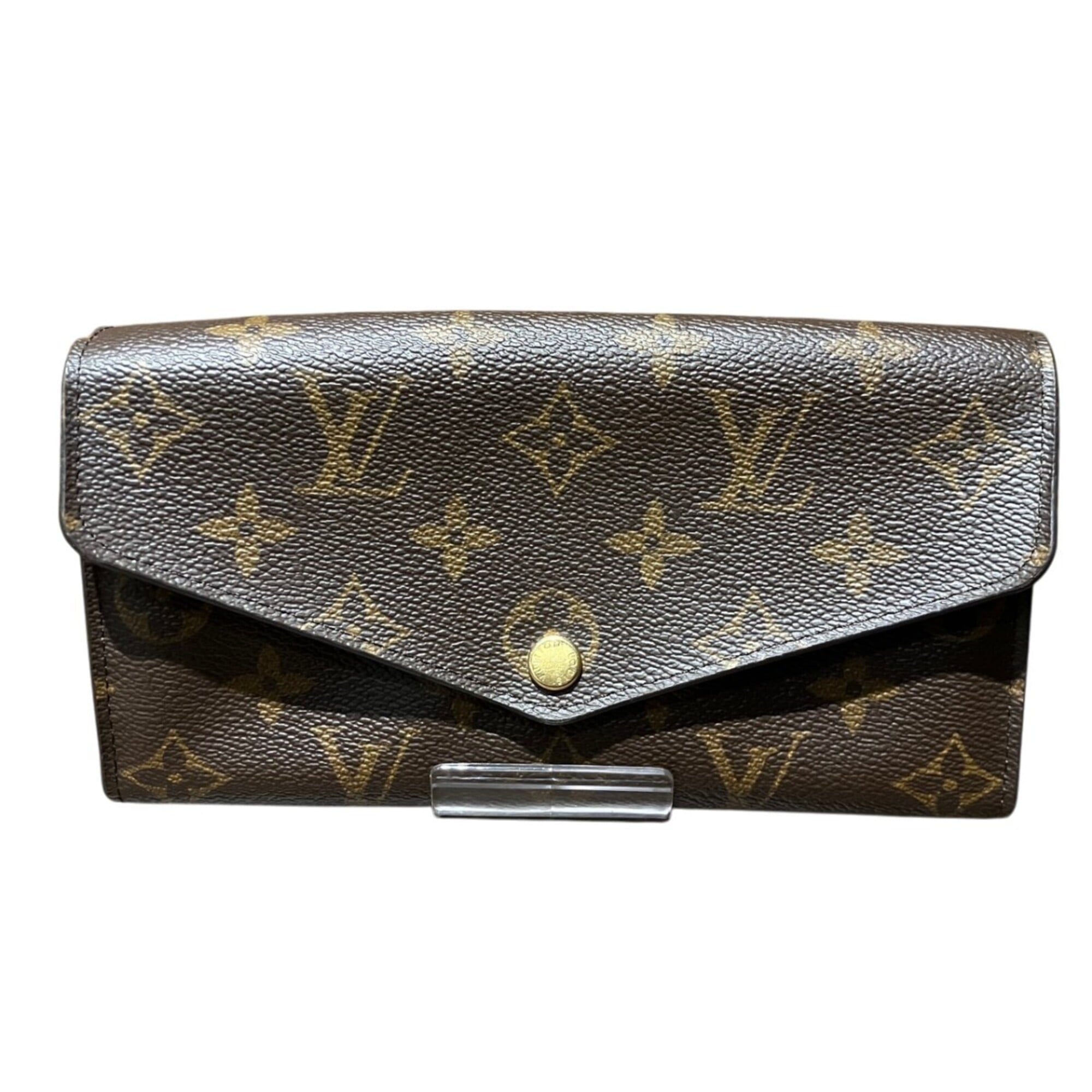 Louis Vuitton Brown Leather Long Wallet (Bi-Fold) (Pre-Owned)
