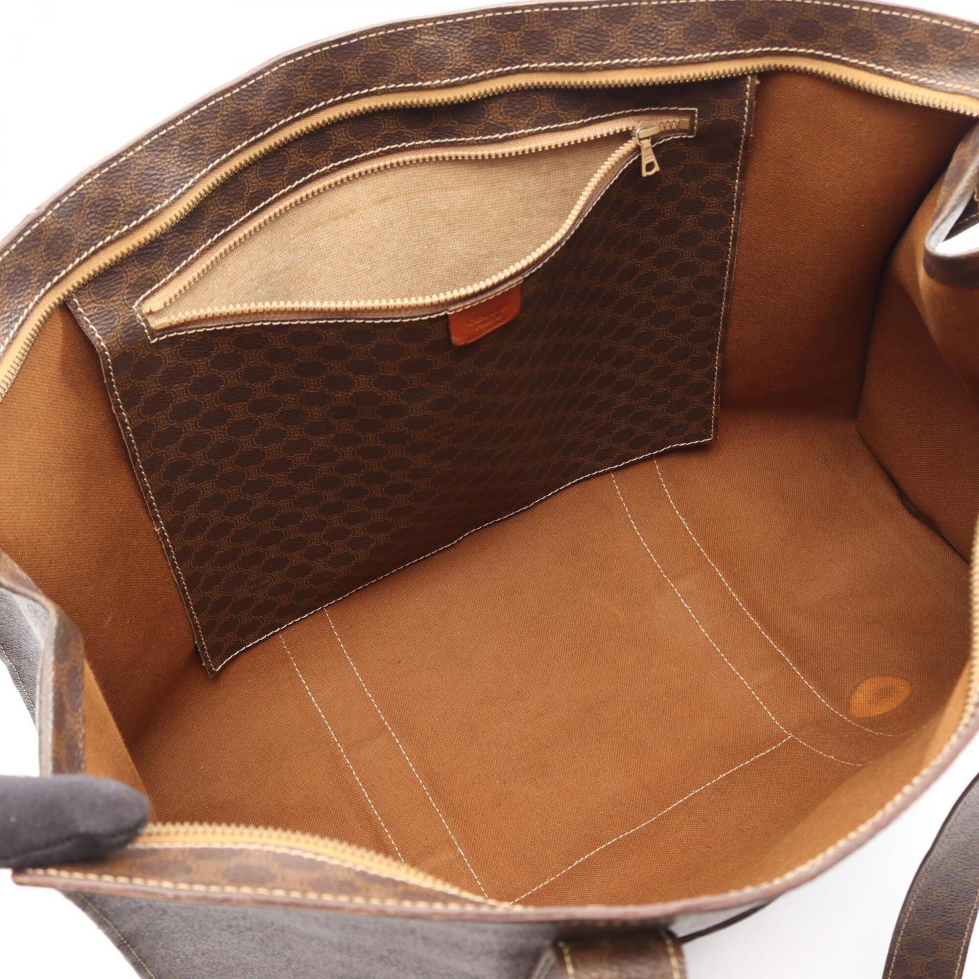 Celine Brown Coated Canvas Pvc Leather Handbag Tote Bag (Pre-Owned)