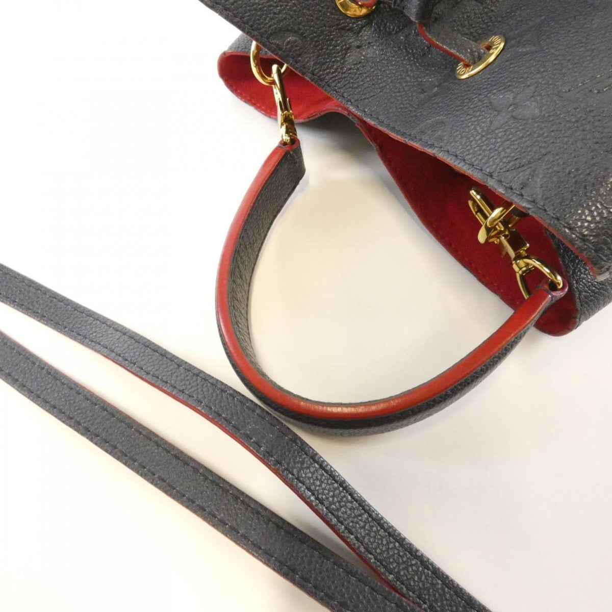 Louis Vuitton Marine Rouge Leather Shoulder Bag (Pre-Owned)