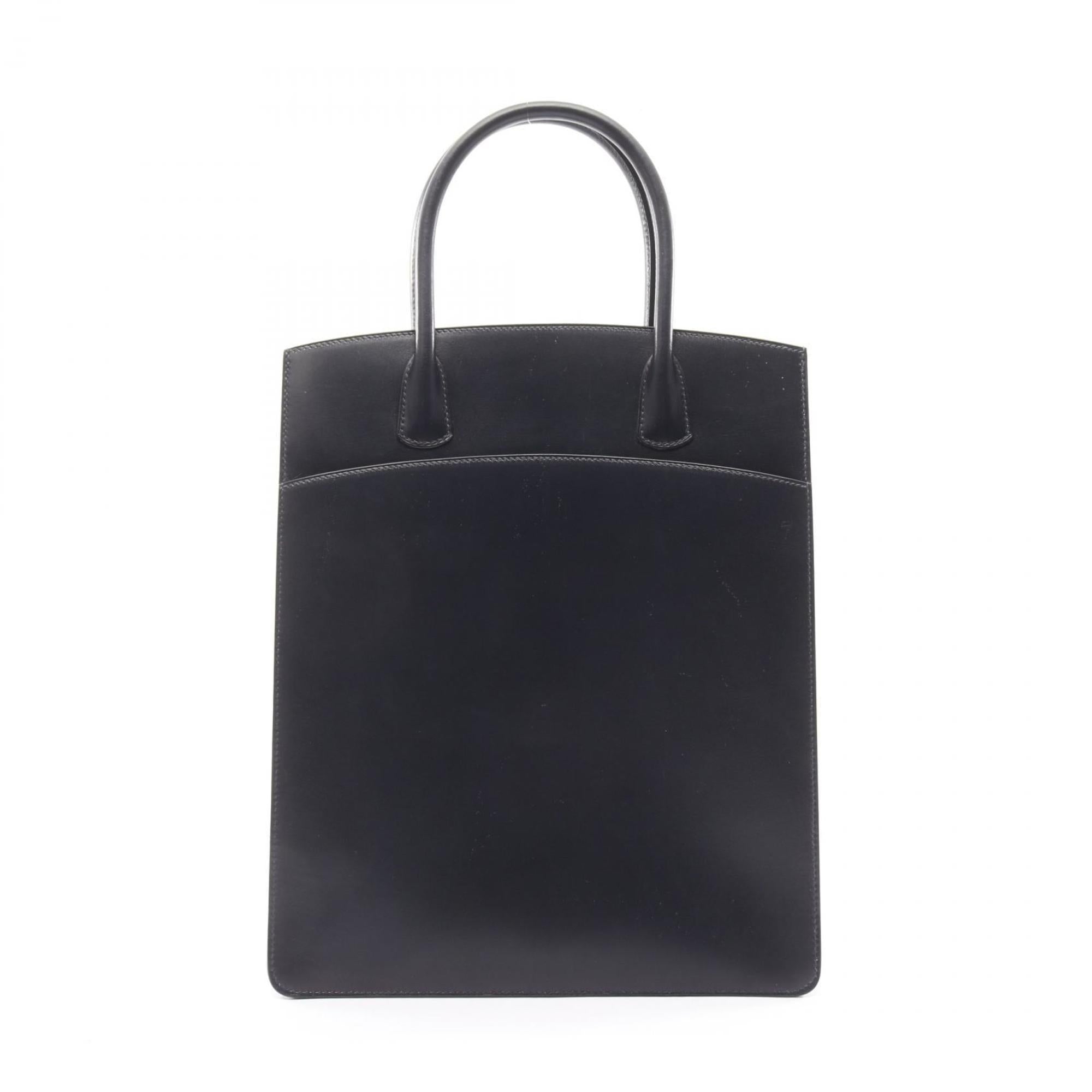 Hermes Indigo Blue Navy Box Calf Leather Handbag (Pre-Owned)