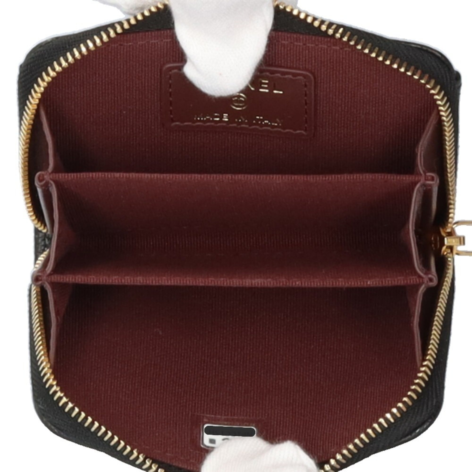 Chanel Black Grained Calfskin Coin Purse/Coin Case (Pre-Owned)