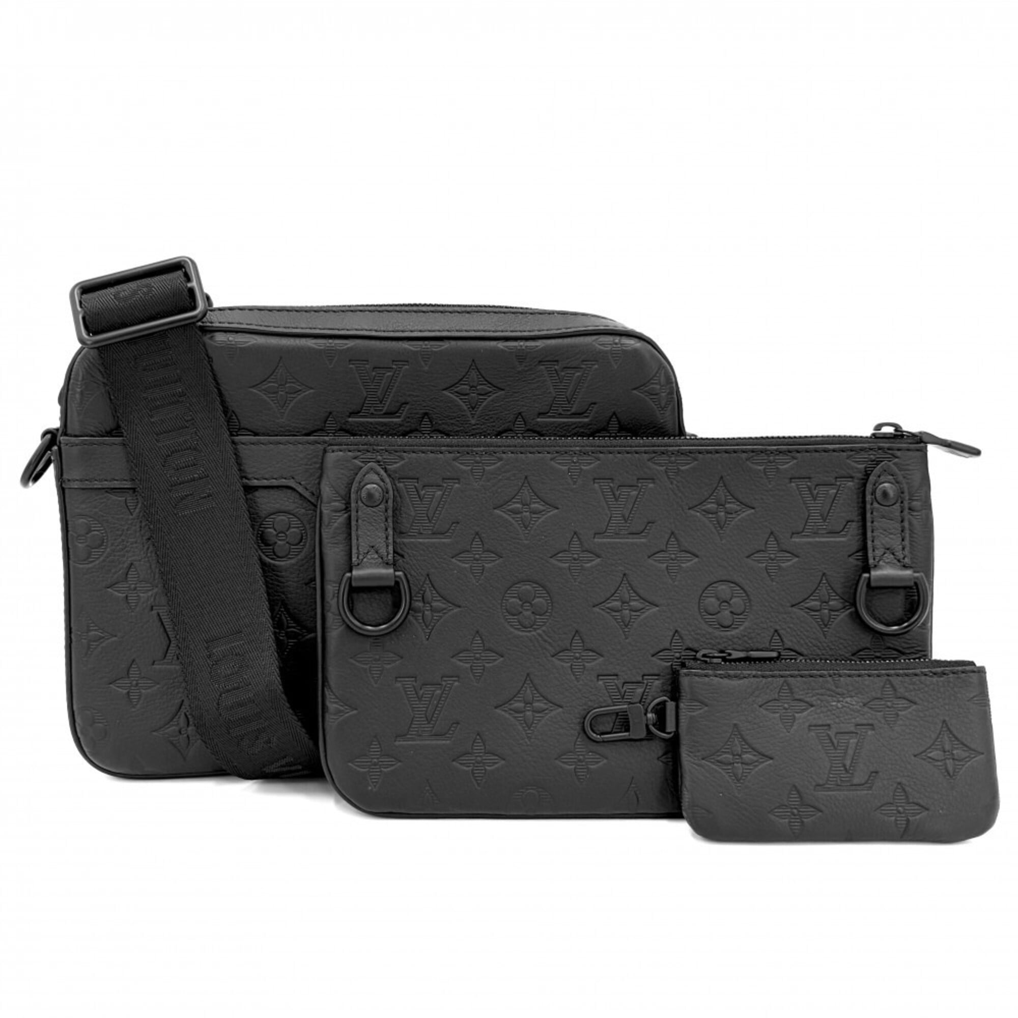 Louis Vuitton Noir Monogram Shadow Shoulder Bag (Pre-Owned)