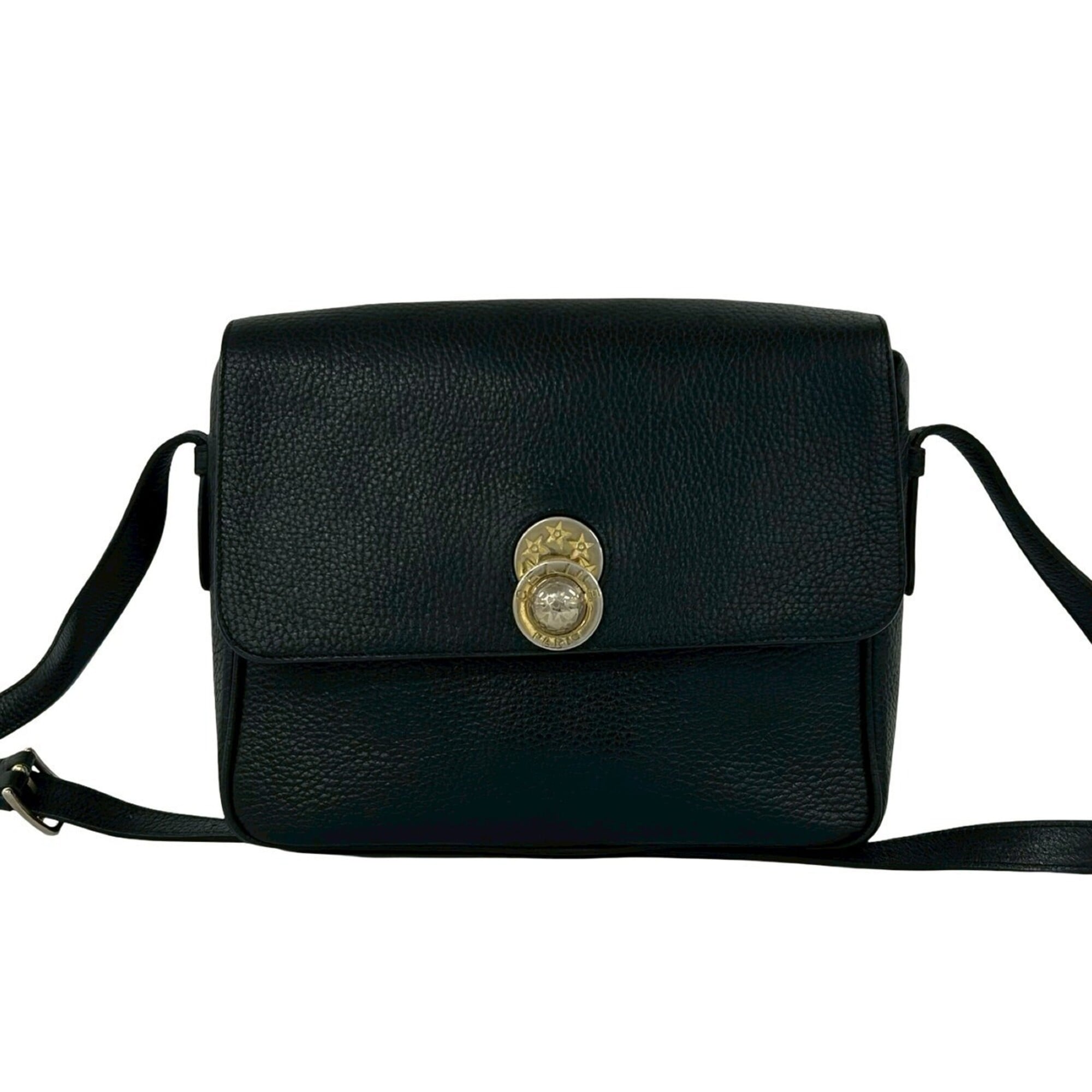 Celine Black Leather Pochette Shoulder Bag (Pre-Owned)