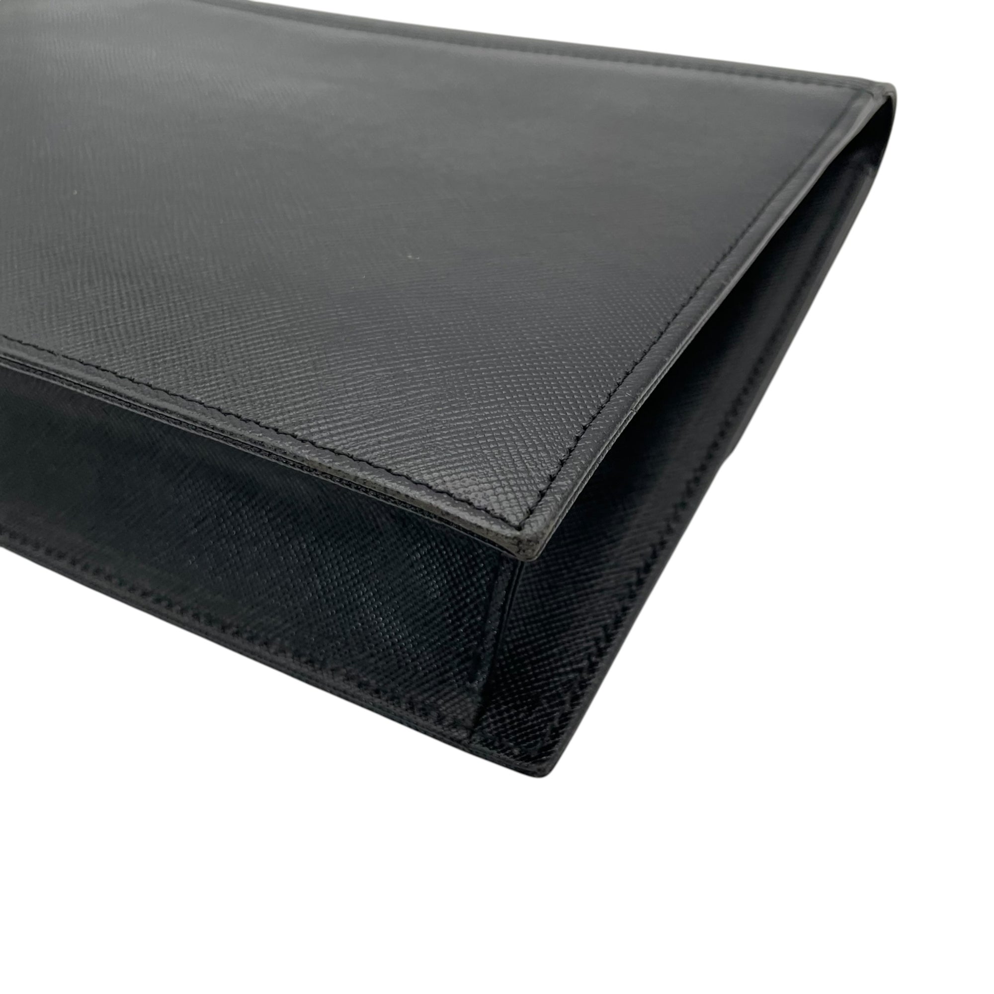Yves Saint Laurent Black Leather Clutch Bag Handbag (Pre-Owned)