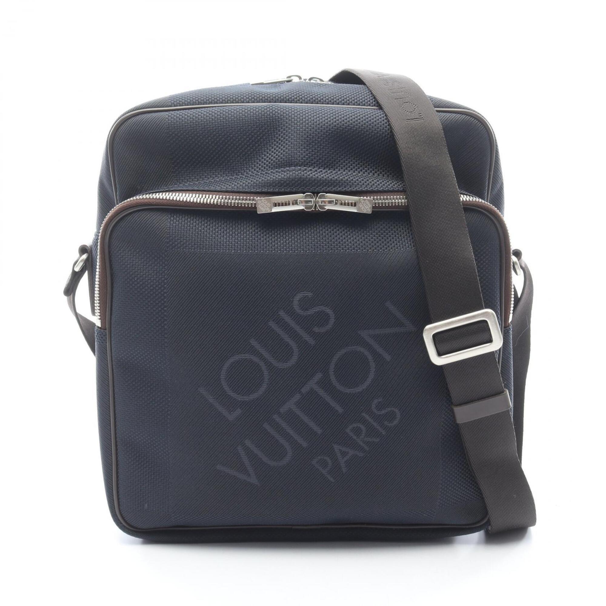 Louis Vuitton Navy Canvas Damier Geant Leather Handbag Shoulder Bag (Pre-Owned)