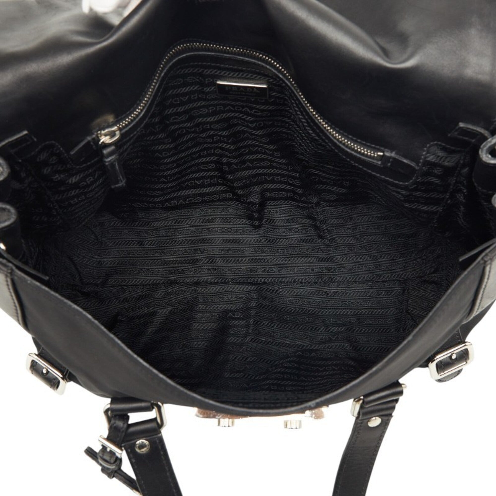 Prada Black Nylon Leather Shoulder Bag (Pre-Owned)
