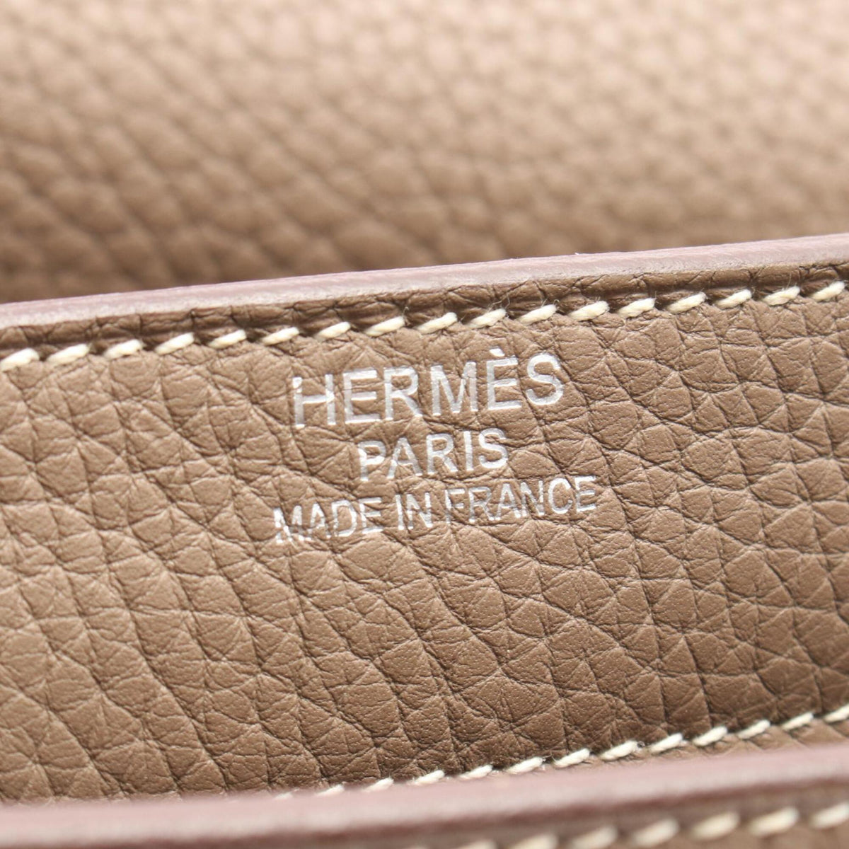 Hermes Gray Taurillon Clemence Leather Leather Handbag (Pre-Owned)