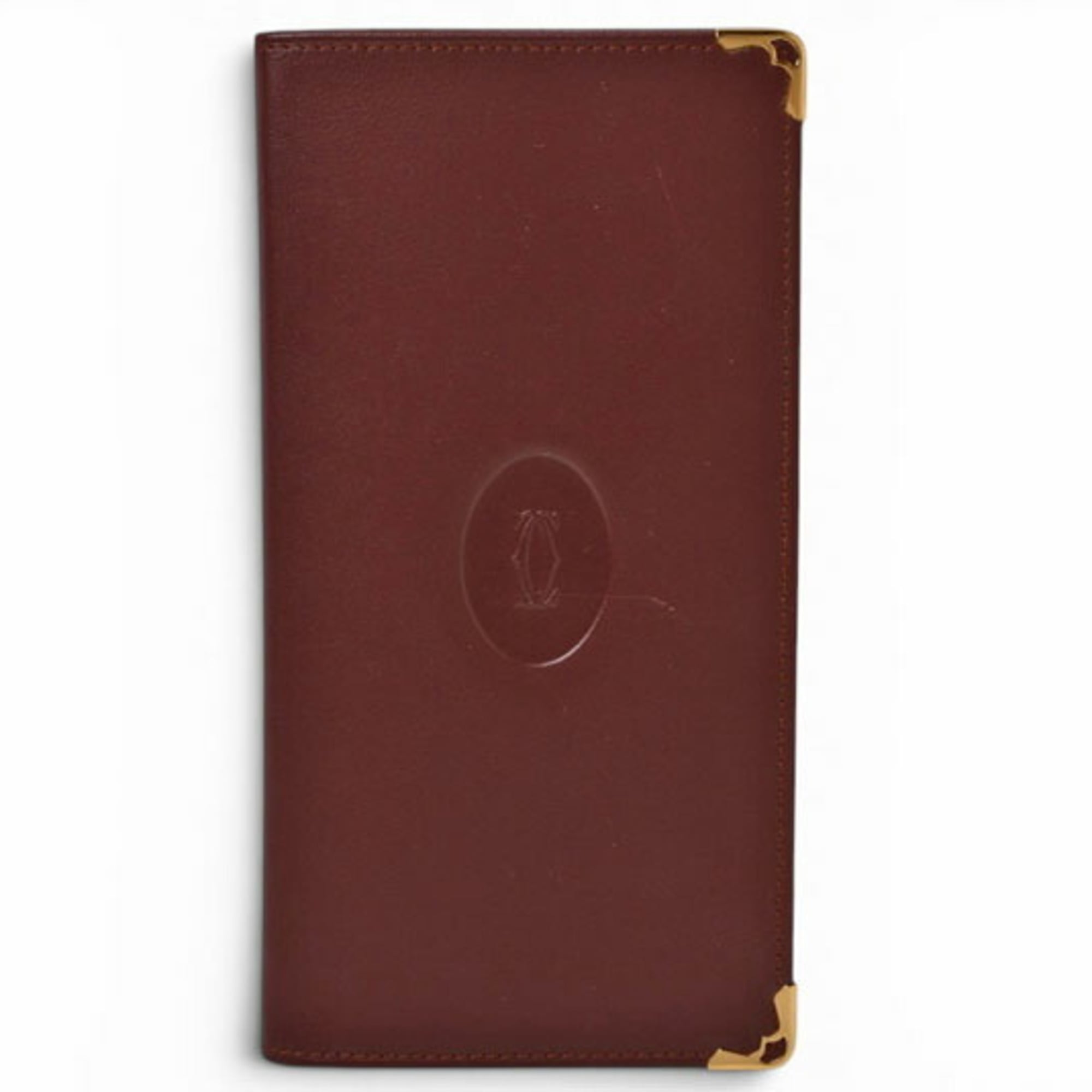 Cartier Must Bordeaux Leather Long Wallet (Bi-Fold) (Pre-Owned)