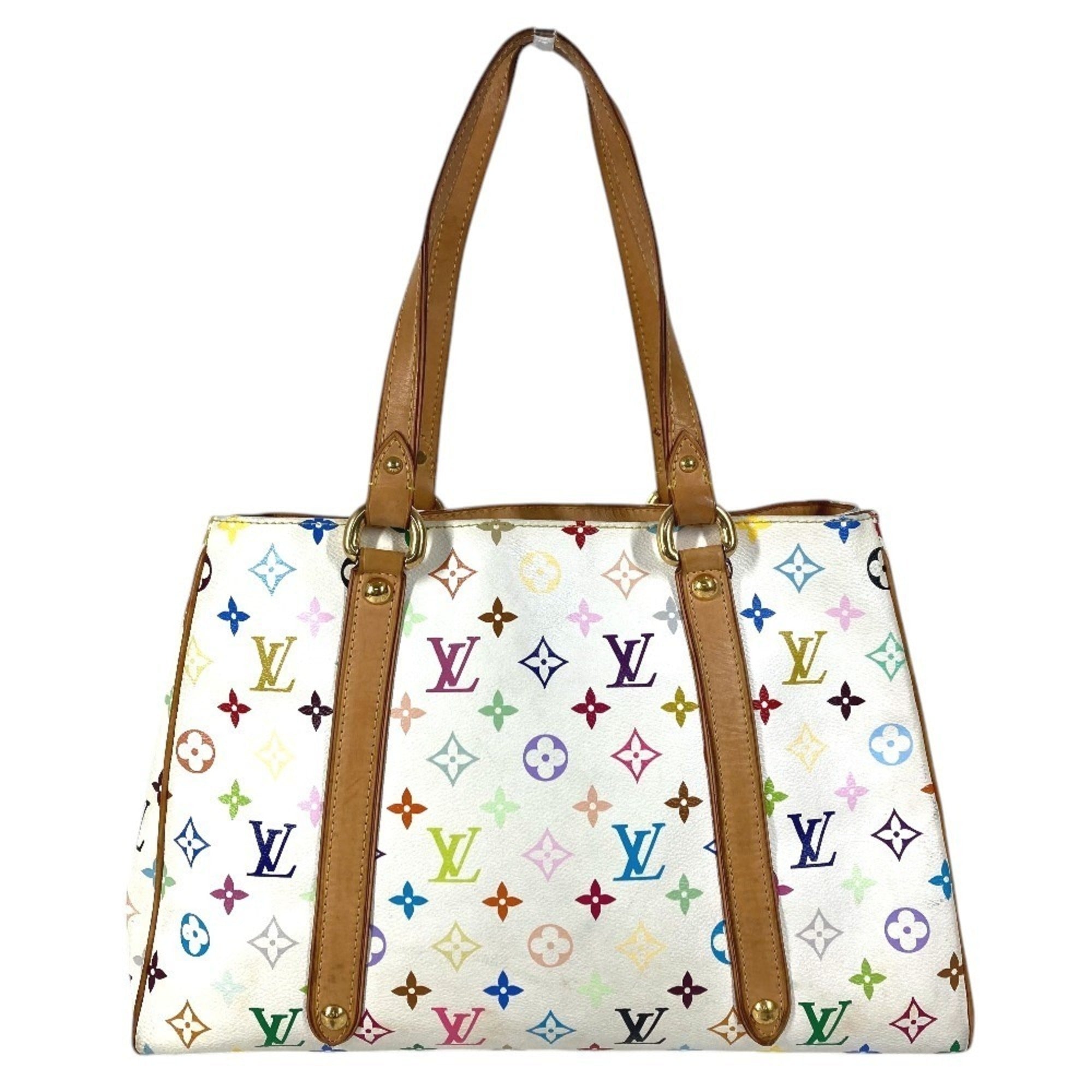 Louis Vuitton Blanc White Monogram Multicolore Shoulder Bag Tote Bag (Pre-Owned)