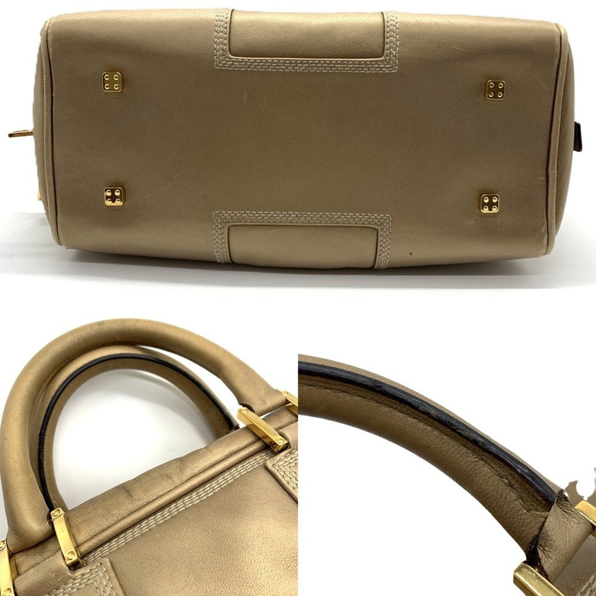 Loewe Gold Leather Handbag (Pre-Owned)