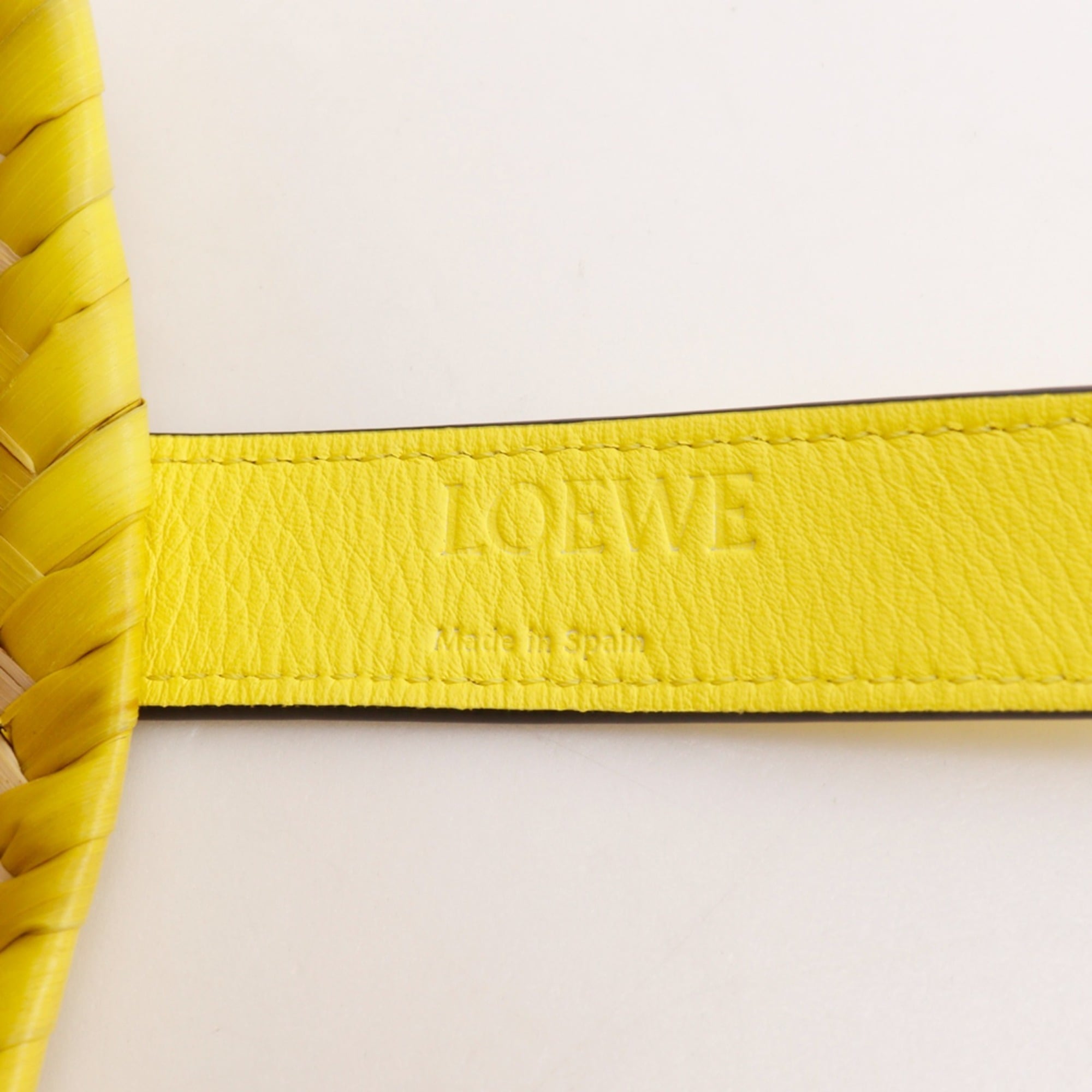 Loewe Yellow Raffia Leather Basket Tote Bag (Pre-Owned)