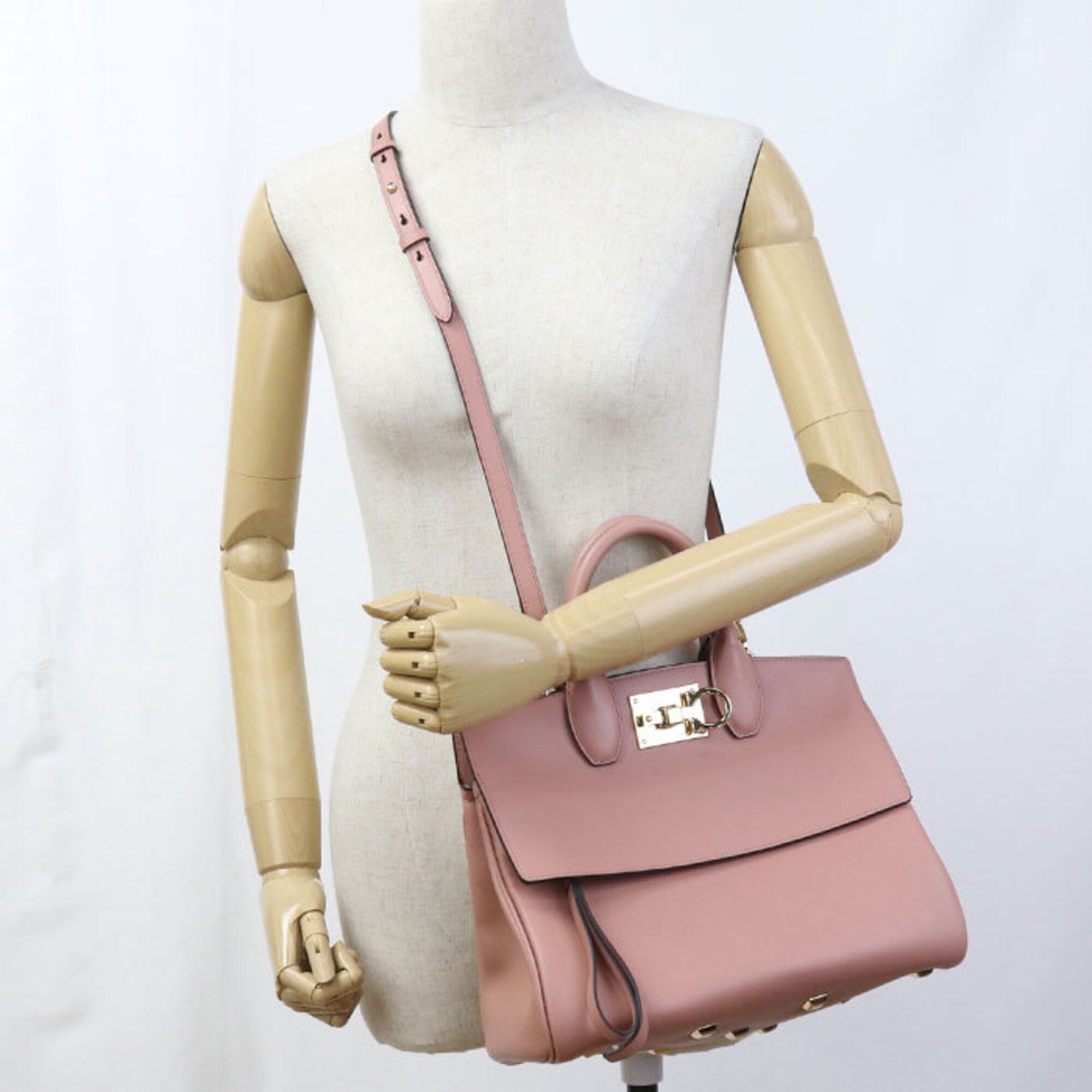 Salvatore Ferragamo Pink Leather Tote Bag (Pre-Owned)