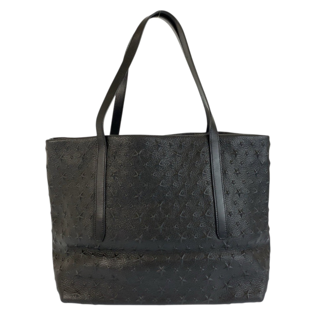 Jimmy Choo Black Leather Shoulder Bag Tote Bag (Pre-Owned)