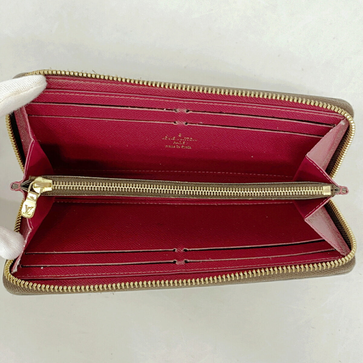 Louis Vuitton Brown Fuchsia Long Wallet (Bi-Fold) (Pre-Owned)