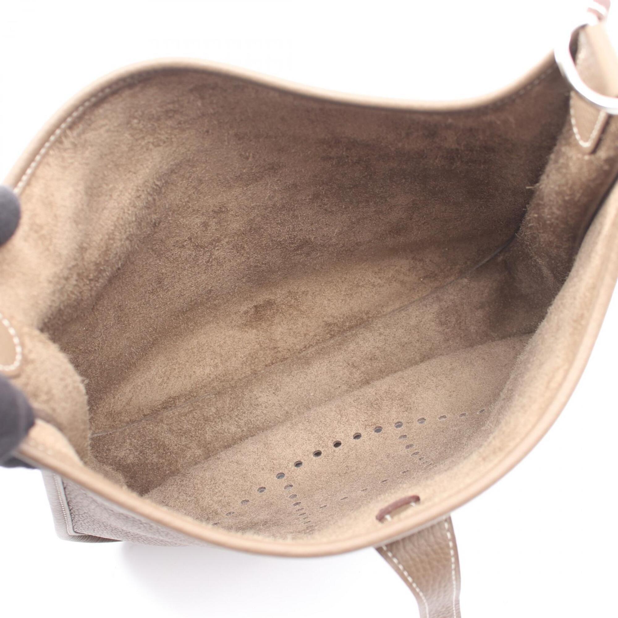 Hermes Etoupe Gray Taurillon Clemence Leather Handbag Shoulder Bag (Pre-Owned)
