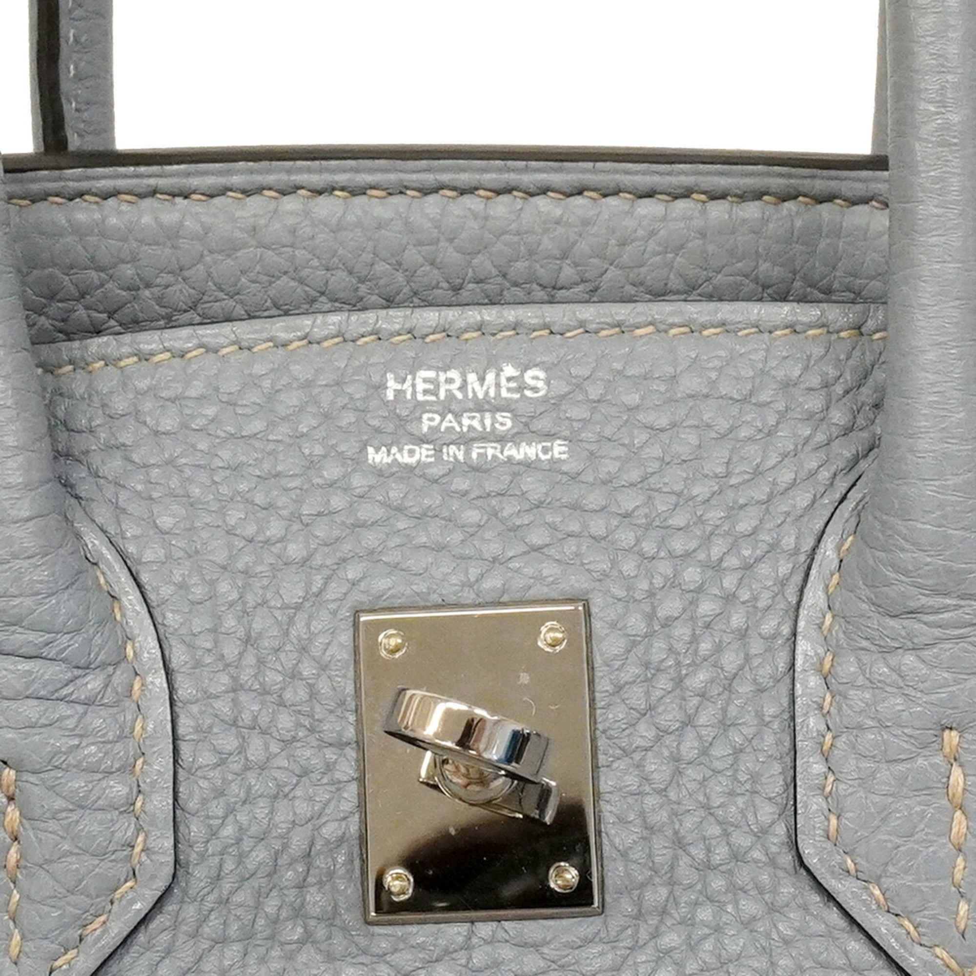 Hermes Blue Lin Togo Leather Handbag (Pre-Owned)