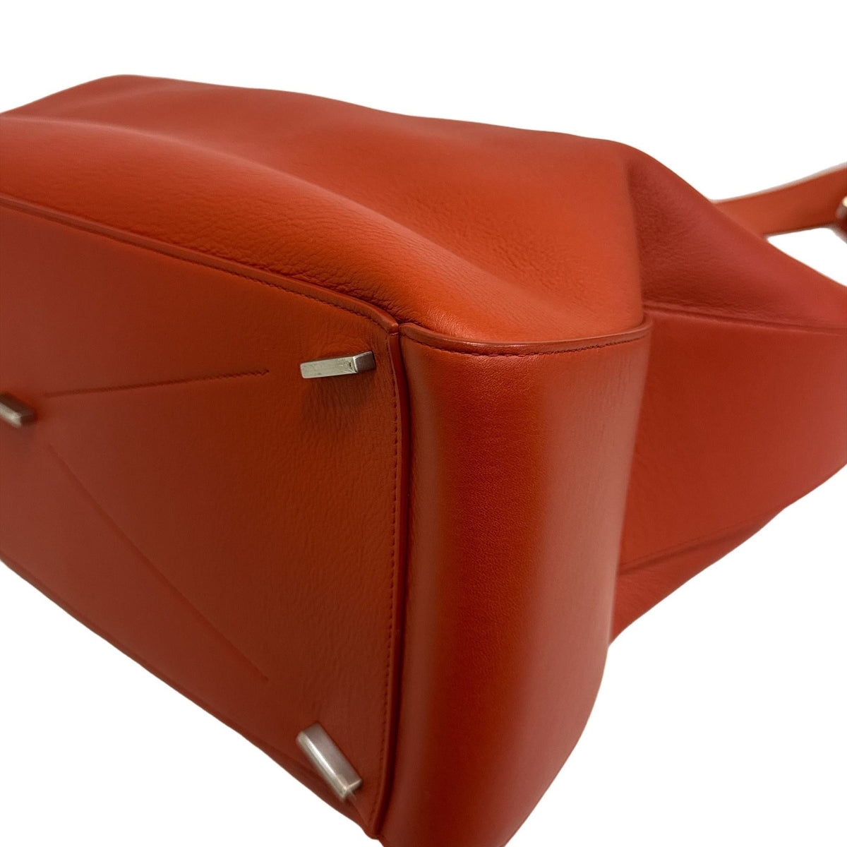 Salvatore Ferragamo Orange Leather Handbag Tote Bag (Pre-Owned)