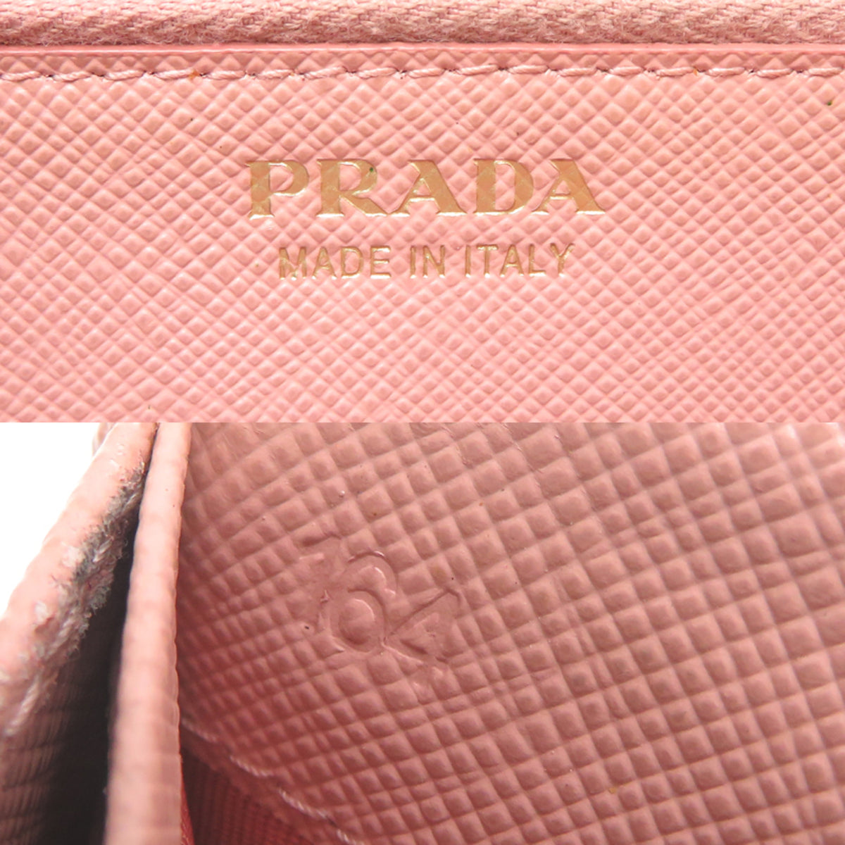 Prada Pink Leather Long Wallet (Bi-Fold) (Pre-Owned)