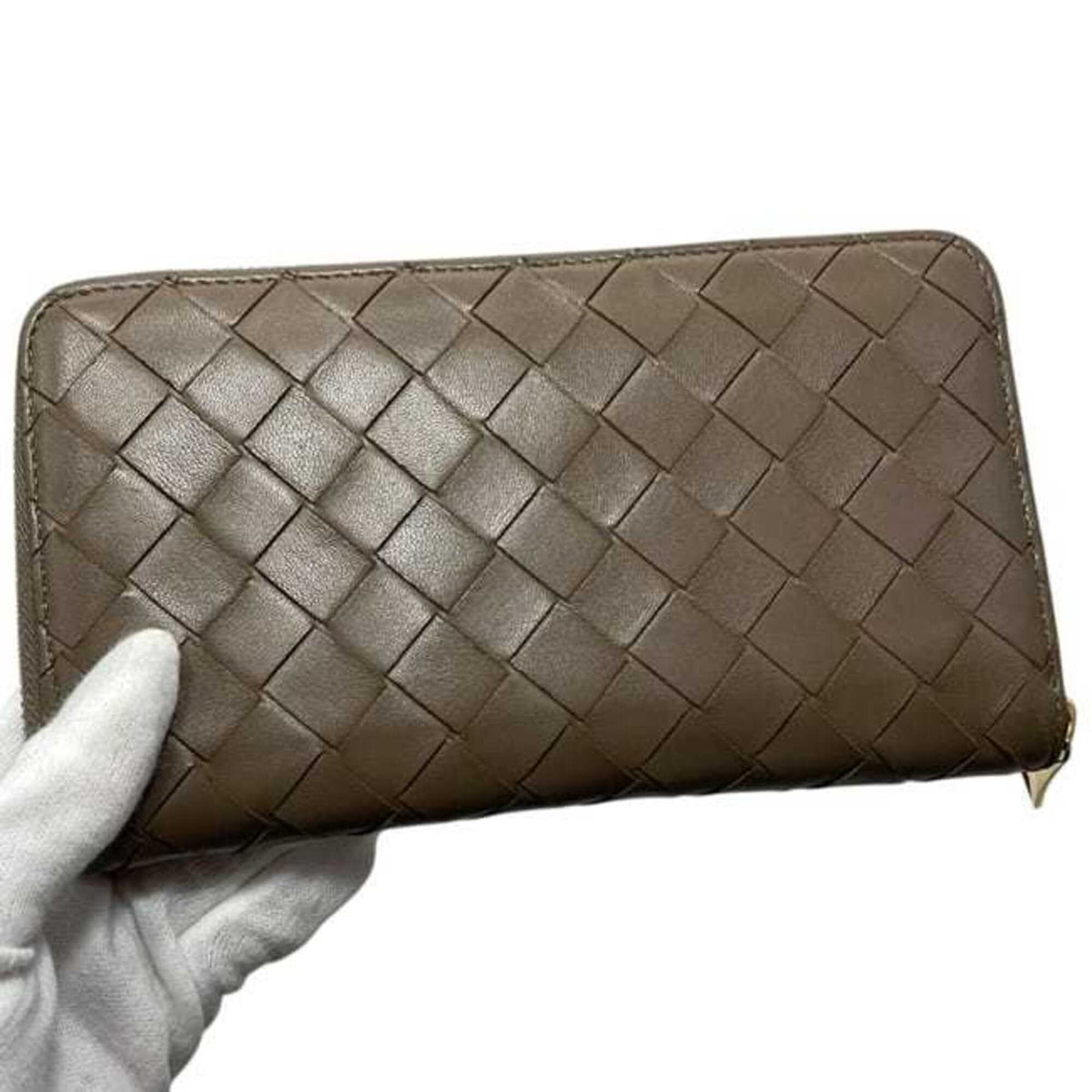 Bottega Veneta Beige Intrecciato Long Wallet (Bi-Fold) (Pre-Owned)