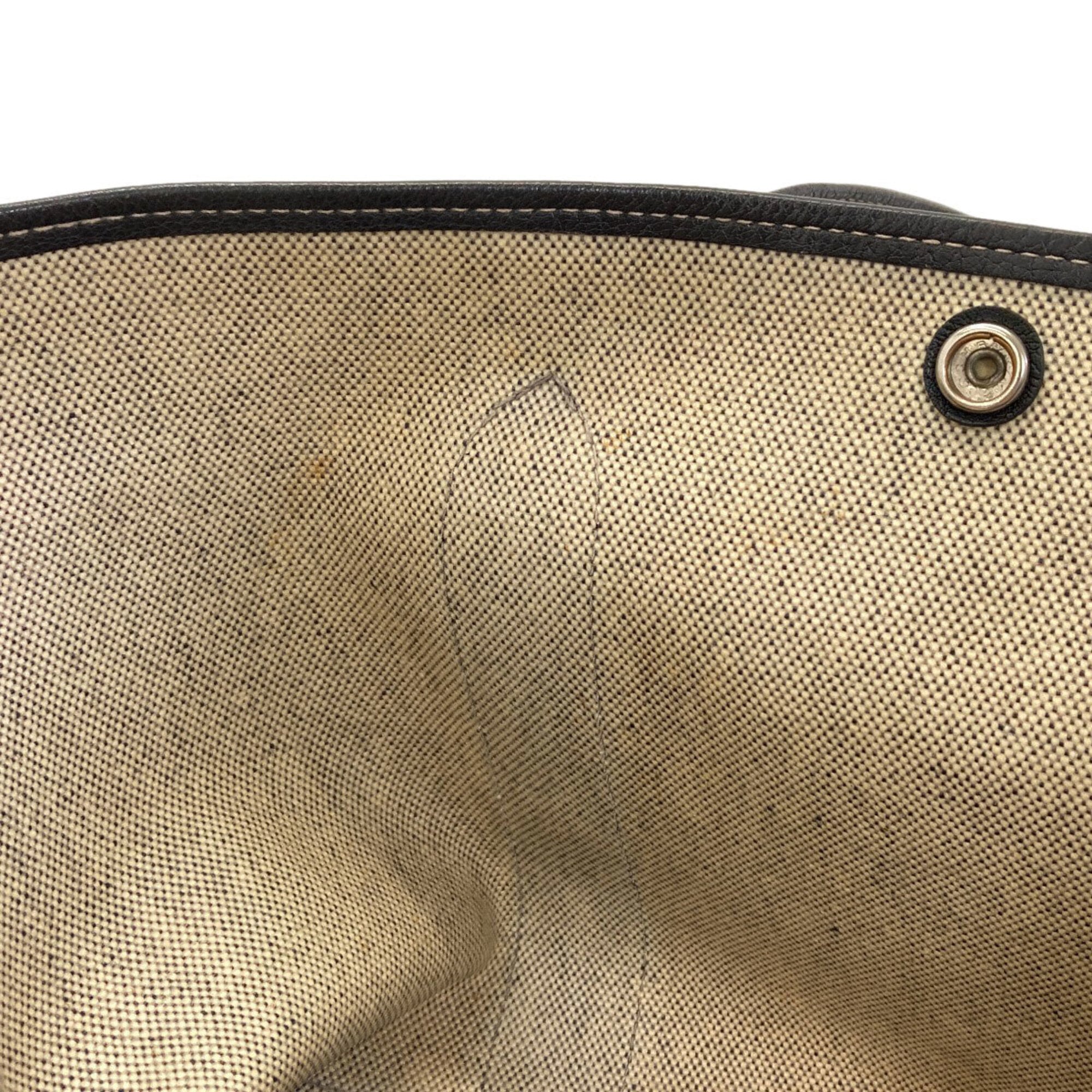 Hermes Black Gray Toile H Tote Bag (Pre-Owned)