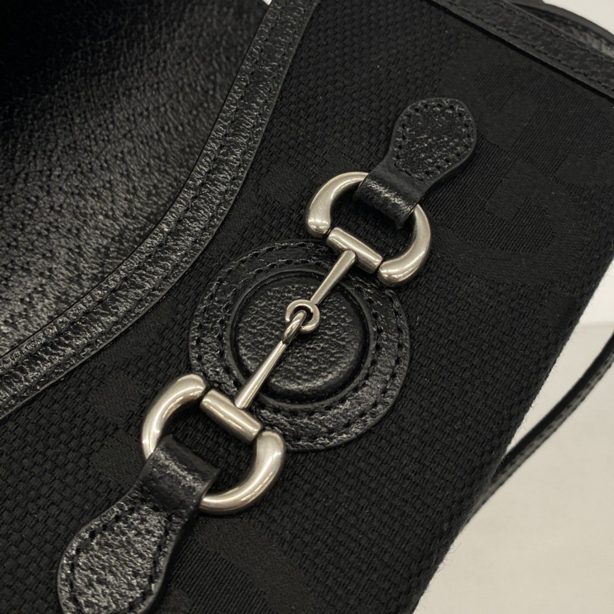 Gucci Black Canvas Shoulder Bag (Pre-Owned)