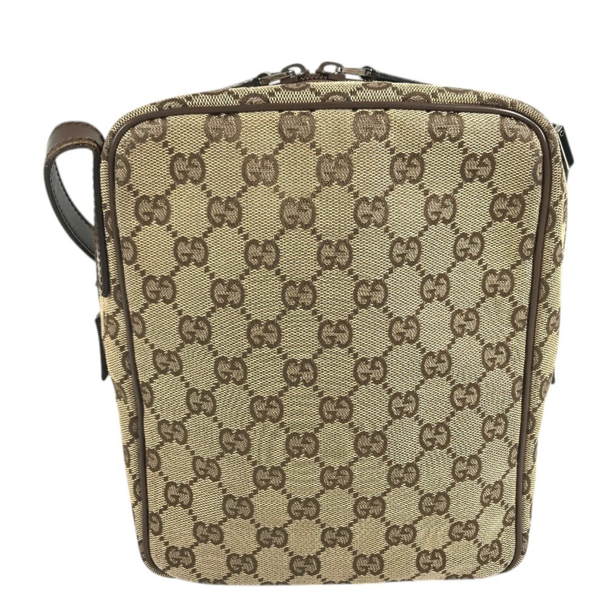 Gucci Beige Gg Canvas Leather Shoulder Bag (Pre-Owned)