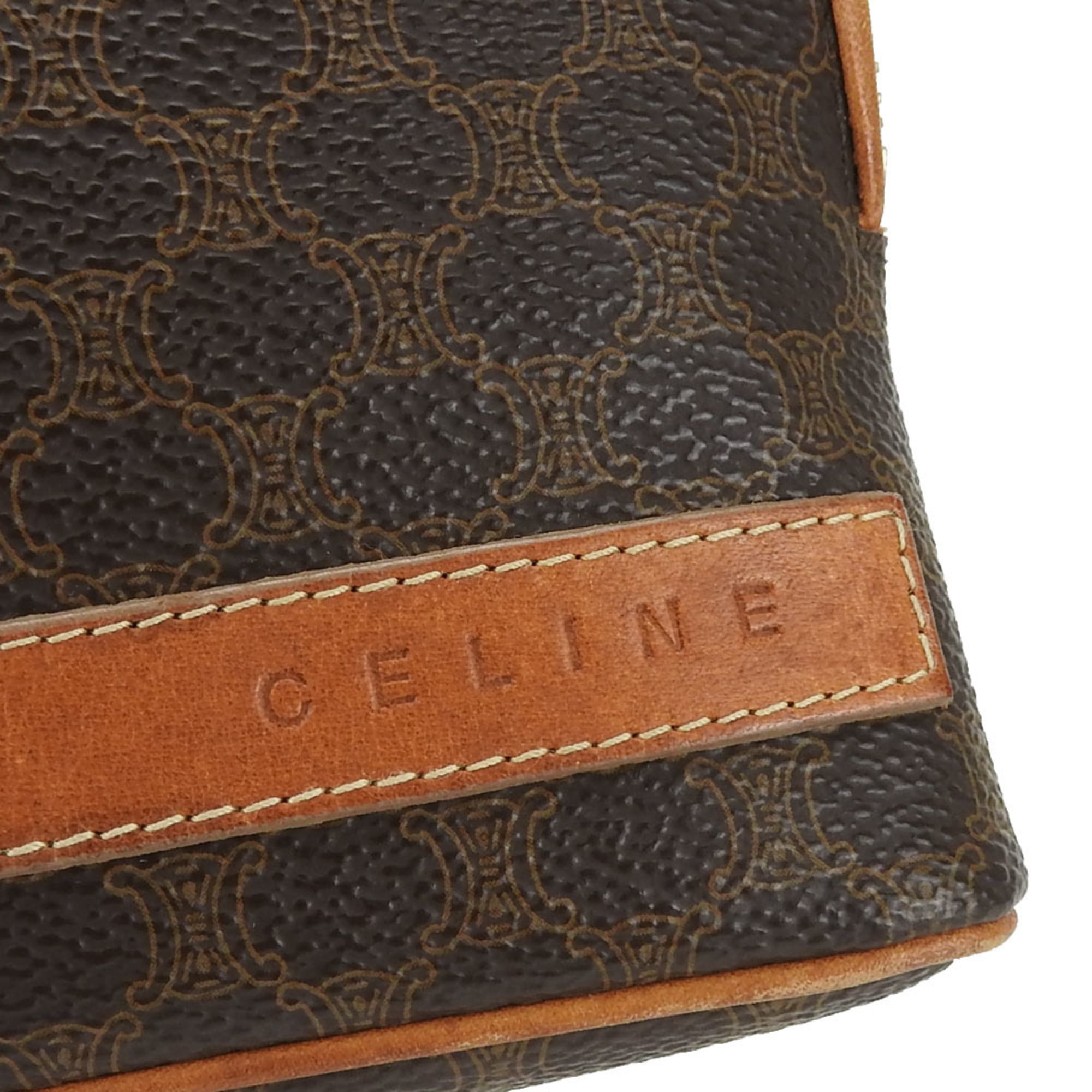 Celine Macadam Brown Pvc Leather Pouch (Pre-Owned)