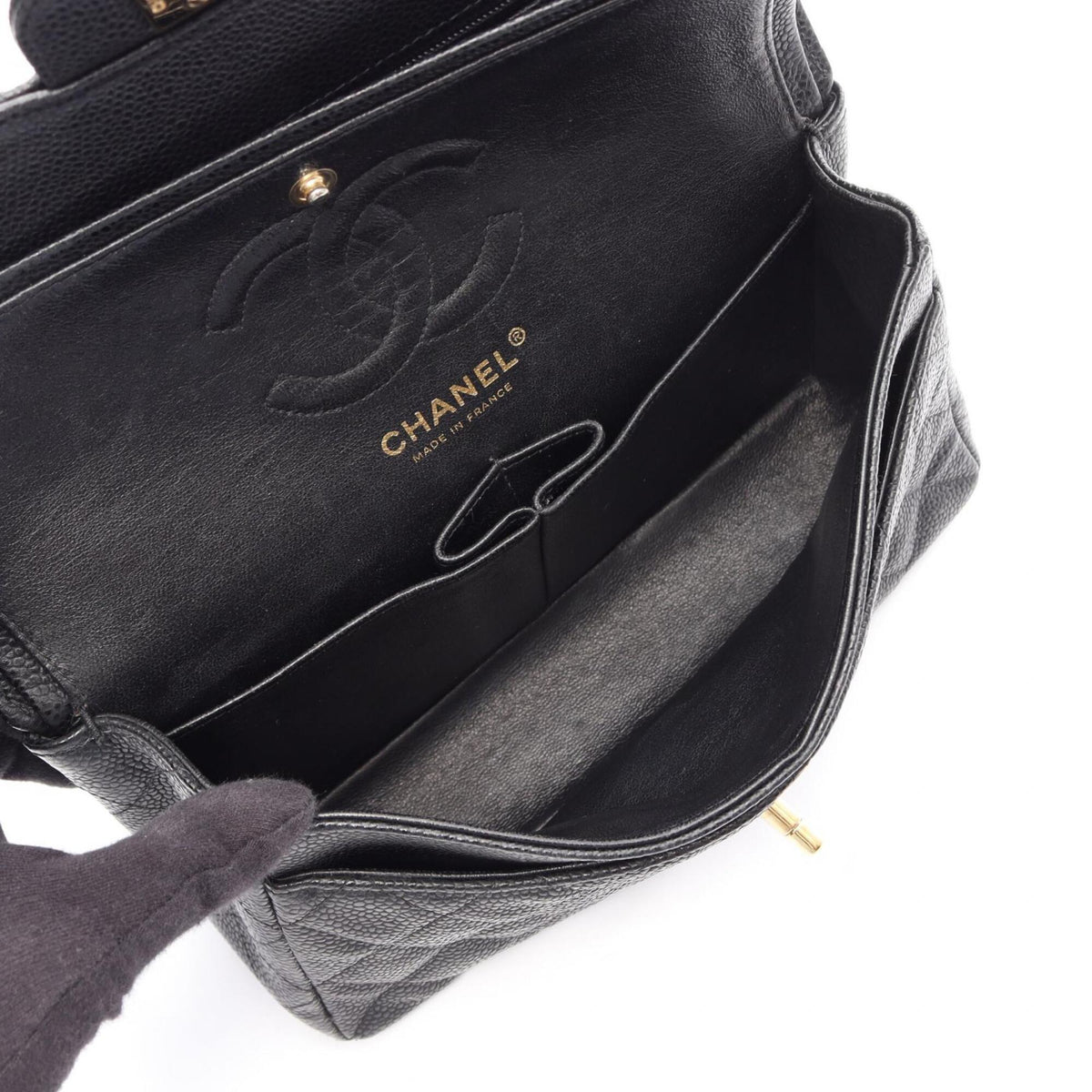 Chanel Black Leather Handbag Shoulder Bag (Pre-Owned)