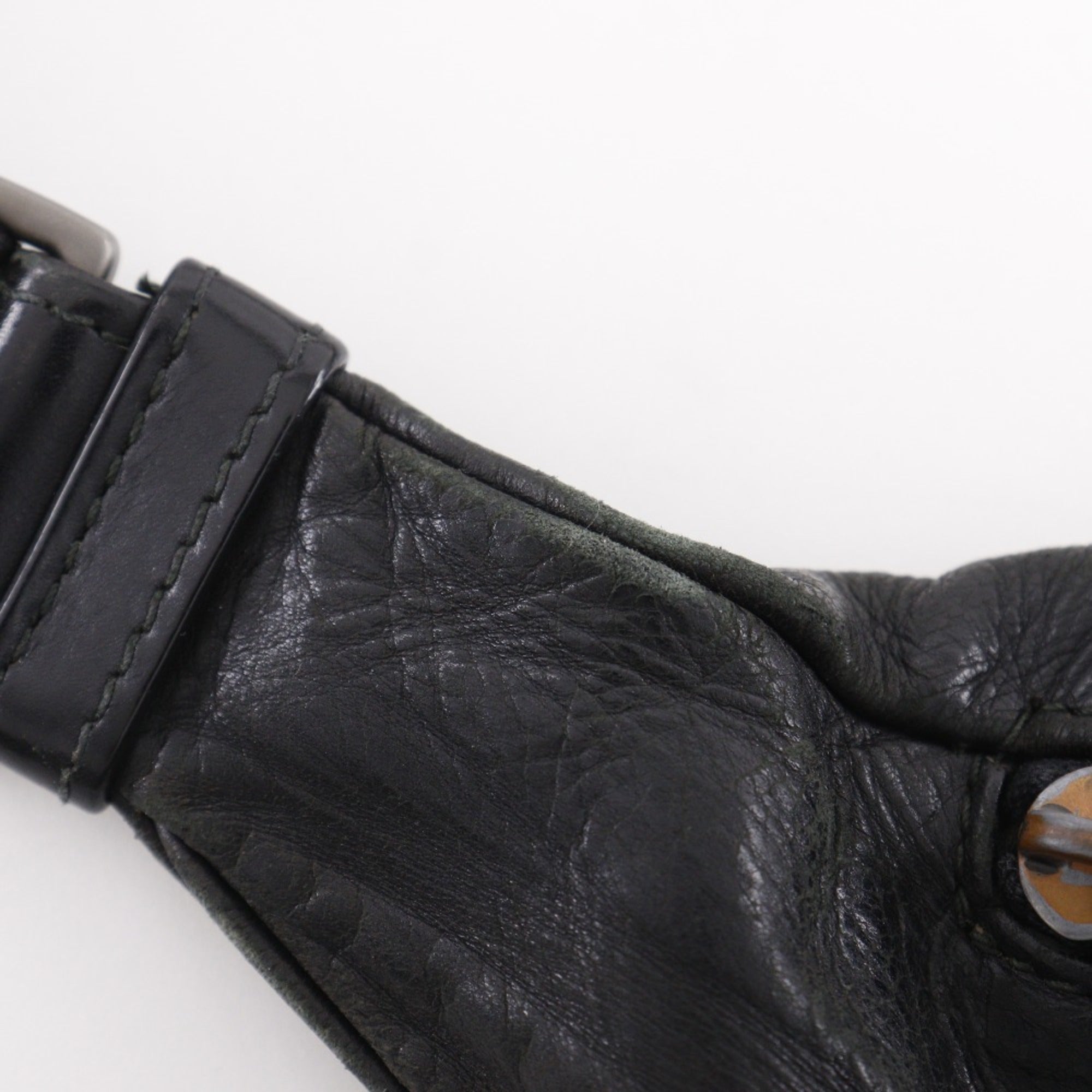 Bottega Veneta Black Leather Shoulder Bag Sling Bag (Pre-Owned)