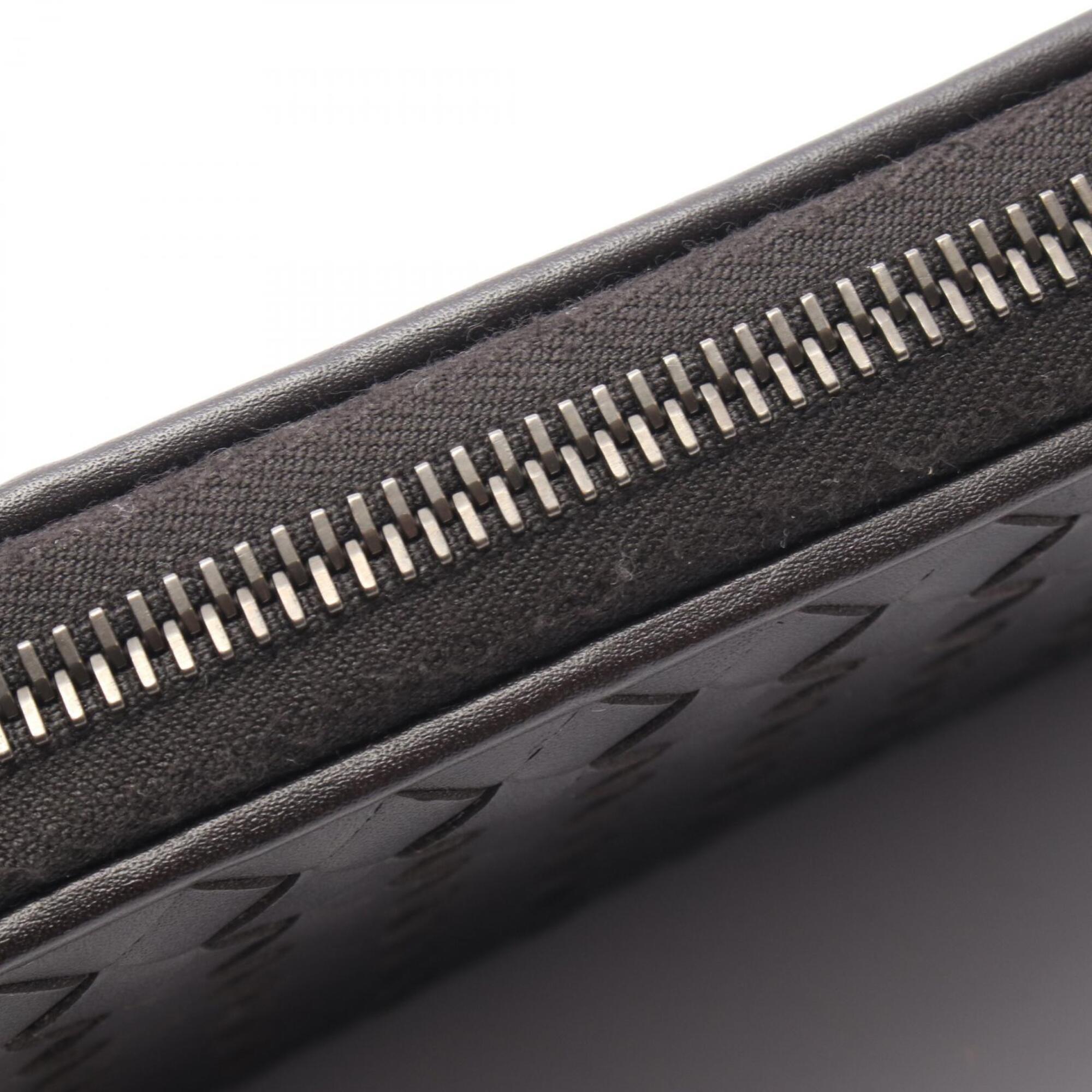 Bottega Veneta Intrecciato Brown Leather Long Wallet (Bi-Fold) (Pre-Owned)