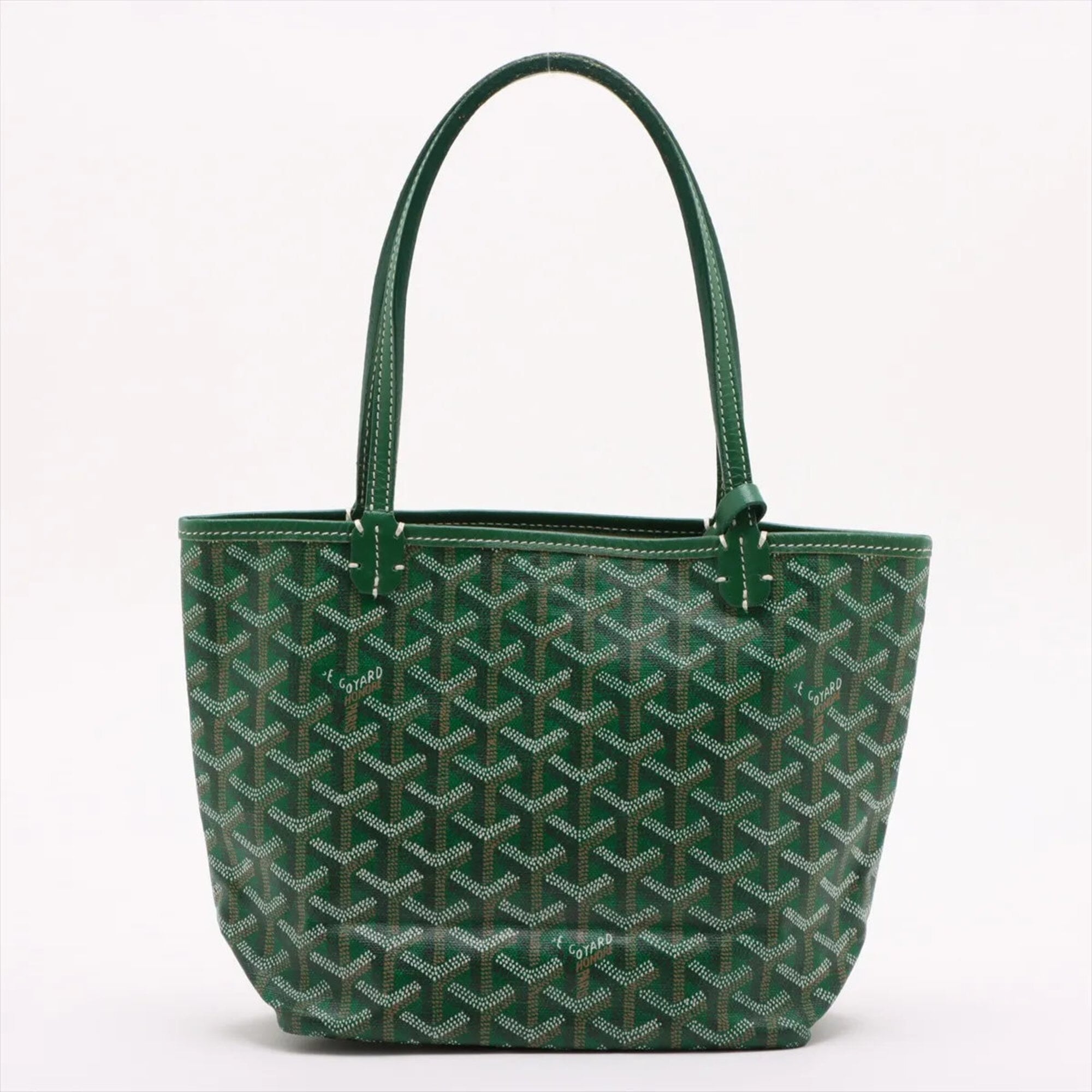 Goyard Green Coated Canvas Leather Handbag Tote Bag (Pre-Owned)