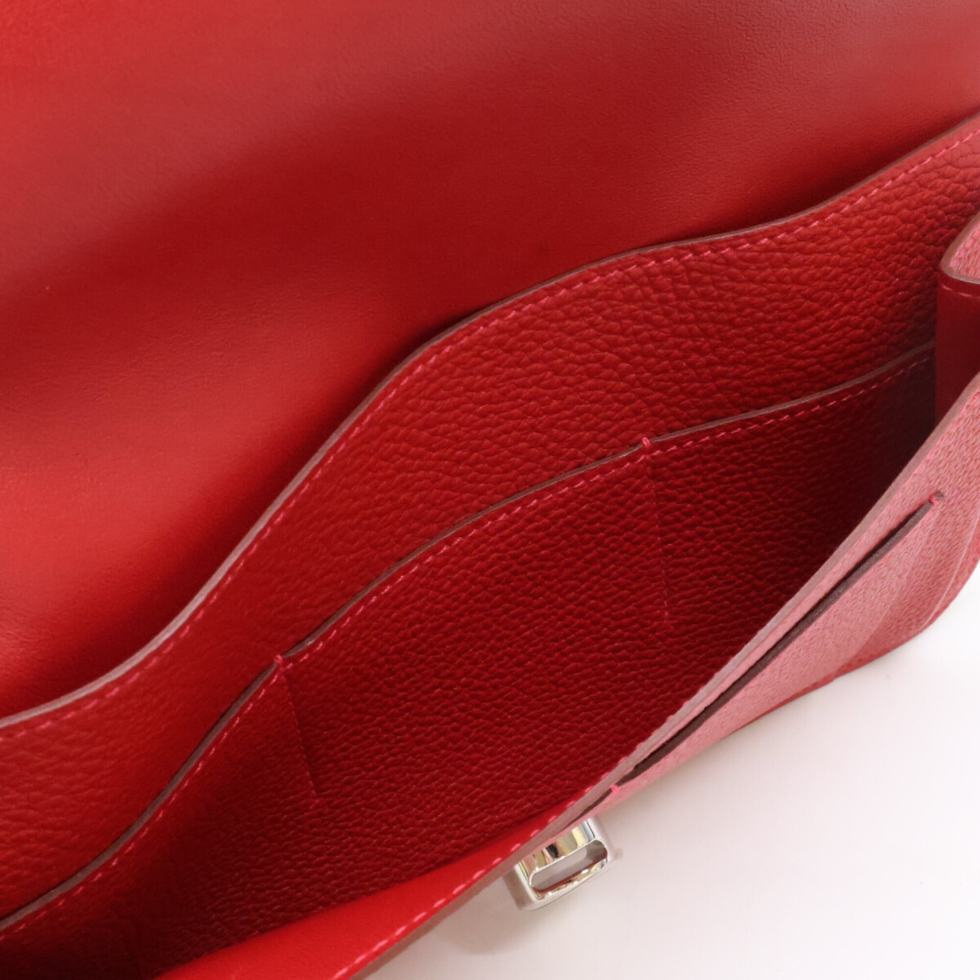 Hermes Vermilion Togo Leather Long Wallet (Bi-Fold) (Pre-Owned)