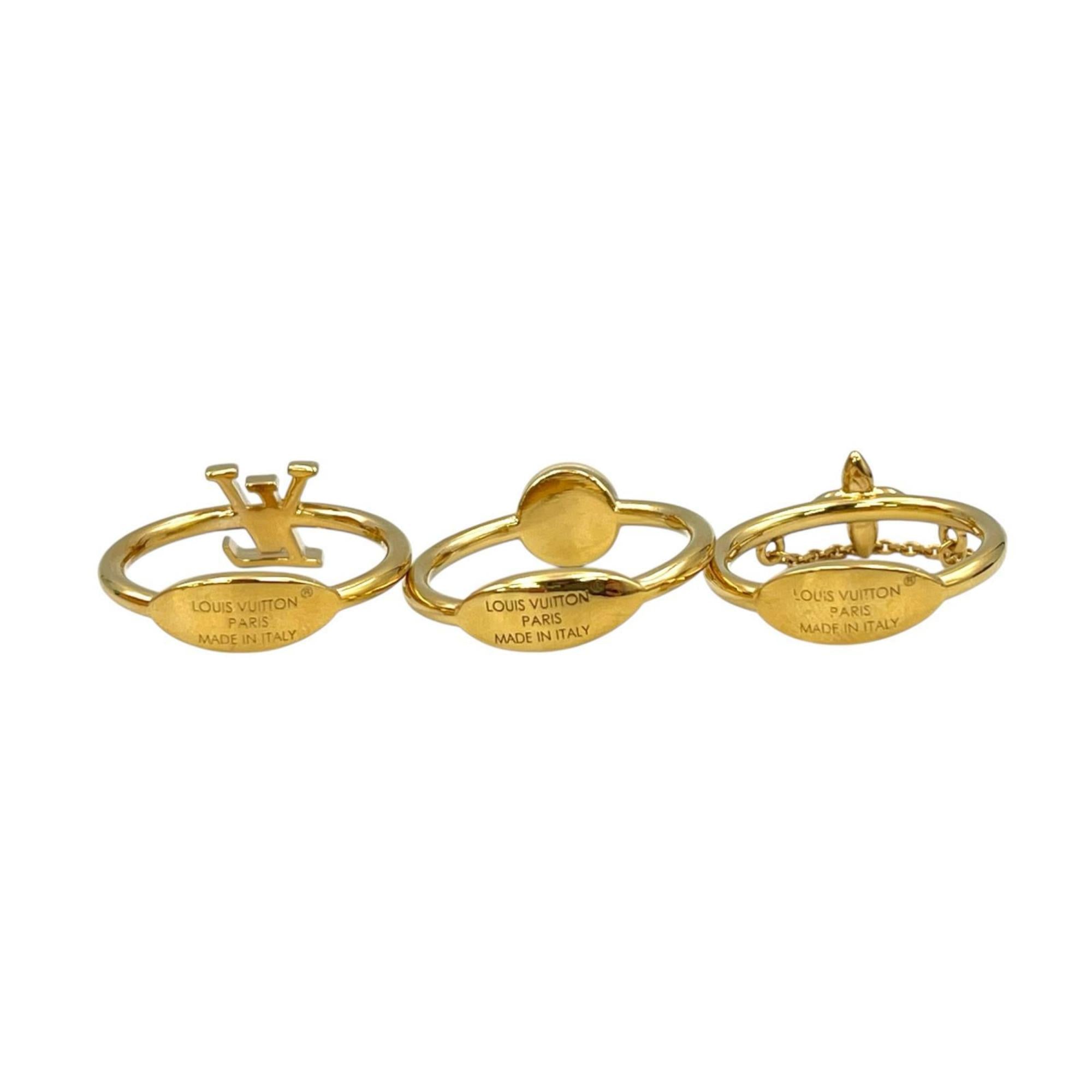 Louis Vuitton Gold Gold Plating Band Ring (Pre-Owned)