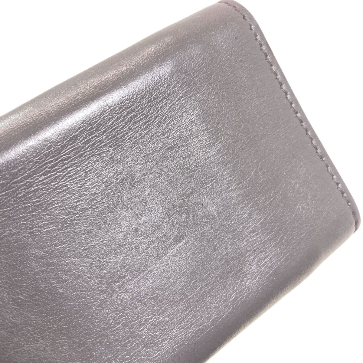 Yves Saint Laurent Gray Leather Wallet (Tri-Fold) (Pre-Owned)