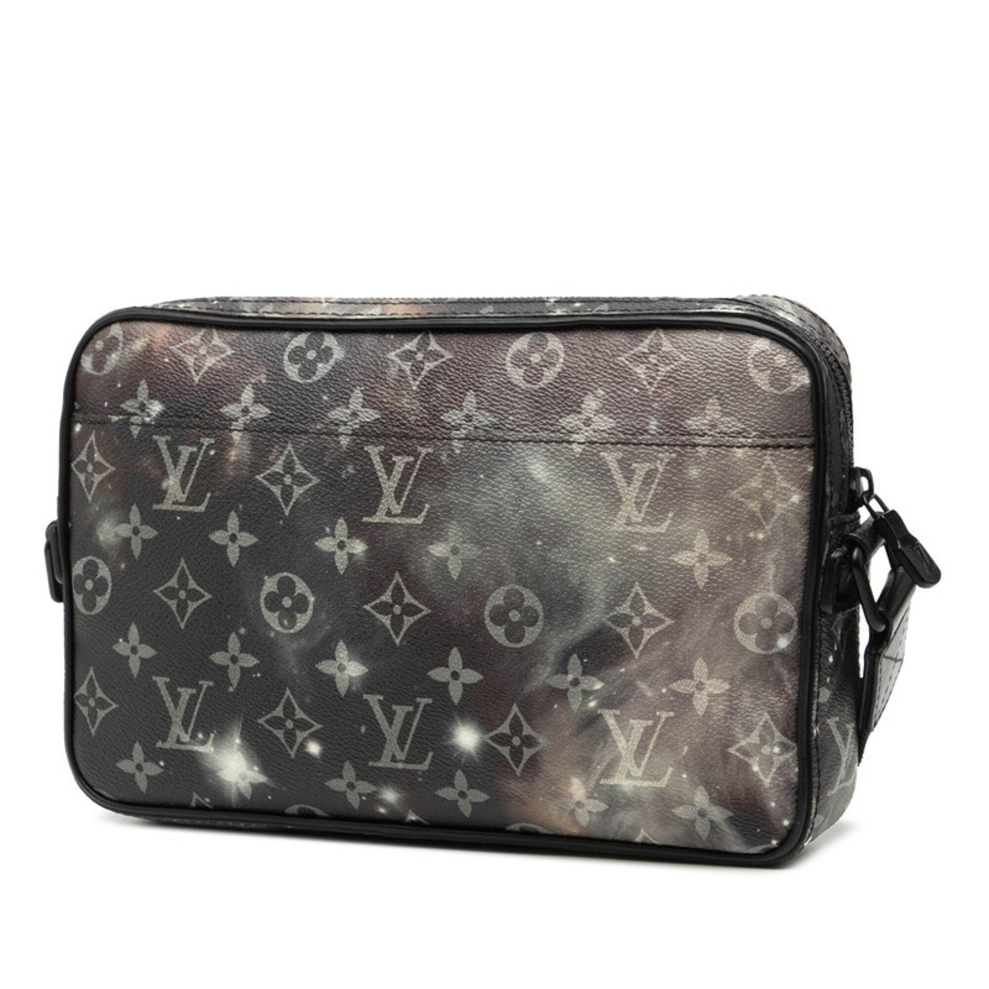 Louis Vuitton Black Gray Purple Pvc Leather Shoulder Bag (Pre-Owned)