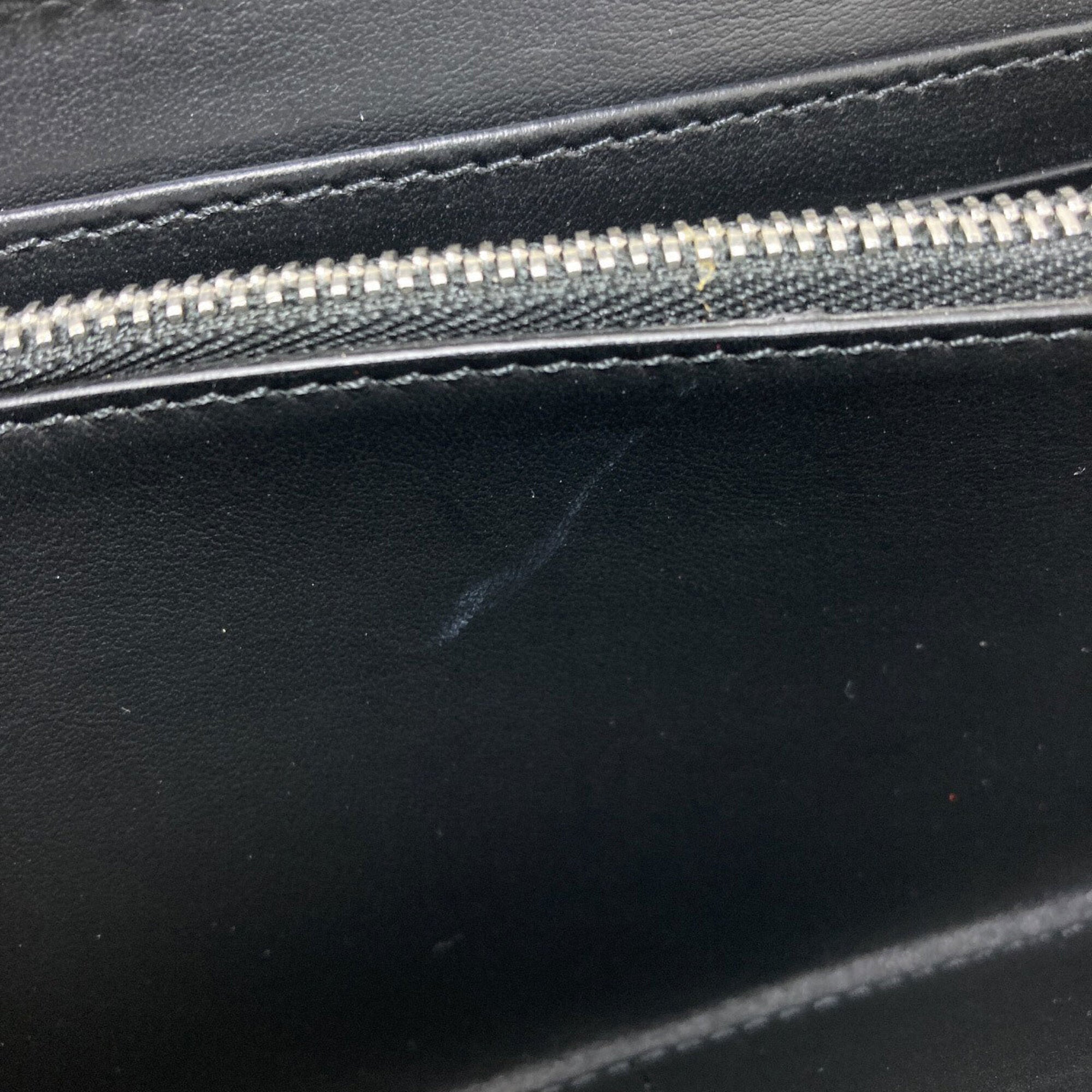 Burberry Navy Leather Long Wallet (Bi-Fold) (Pre-Owned)