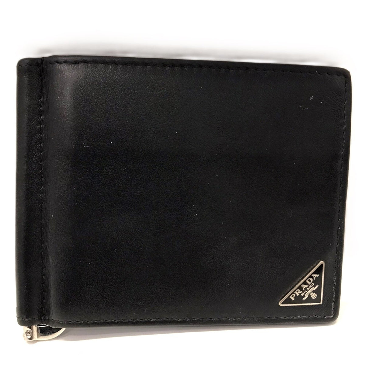 Prada Black Leather Money Clip (Pre-Owned)