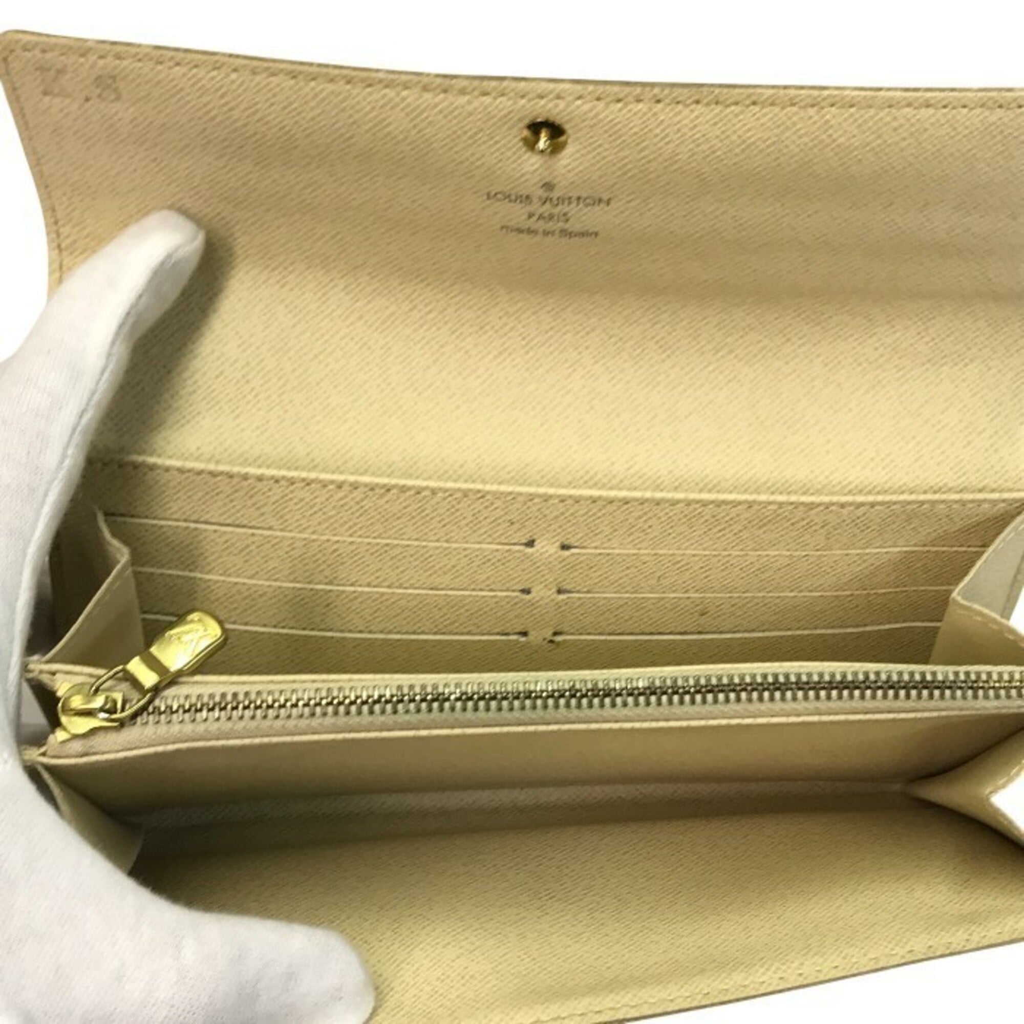 Louis Vuitton White Damier Azur Long Wallet (Tri-Fold) (Pre-Owned)