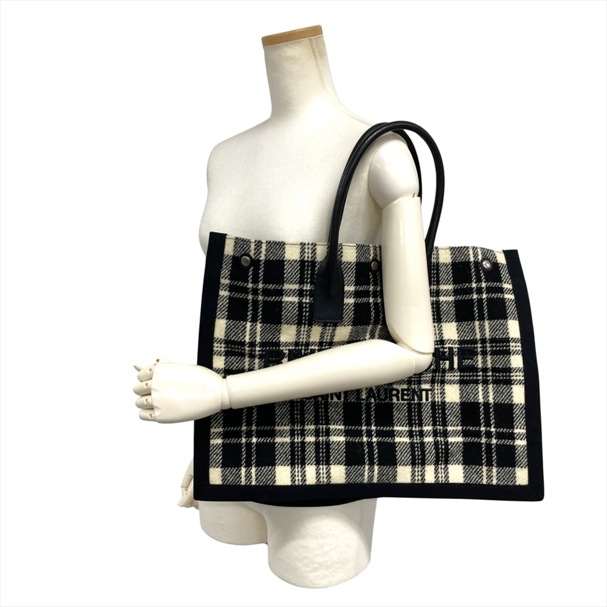 Saint Laurent Silver Cotton Leather Tote Bag (Pre-Owned)