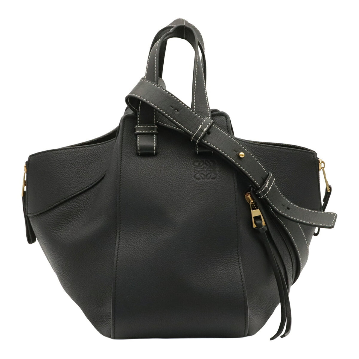 Loewe Beige Navy Sand Leather Handbag Shoulder Bag (Pre-Owned)
