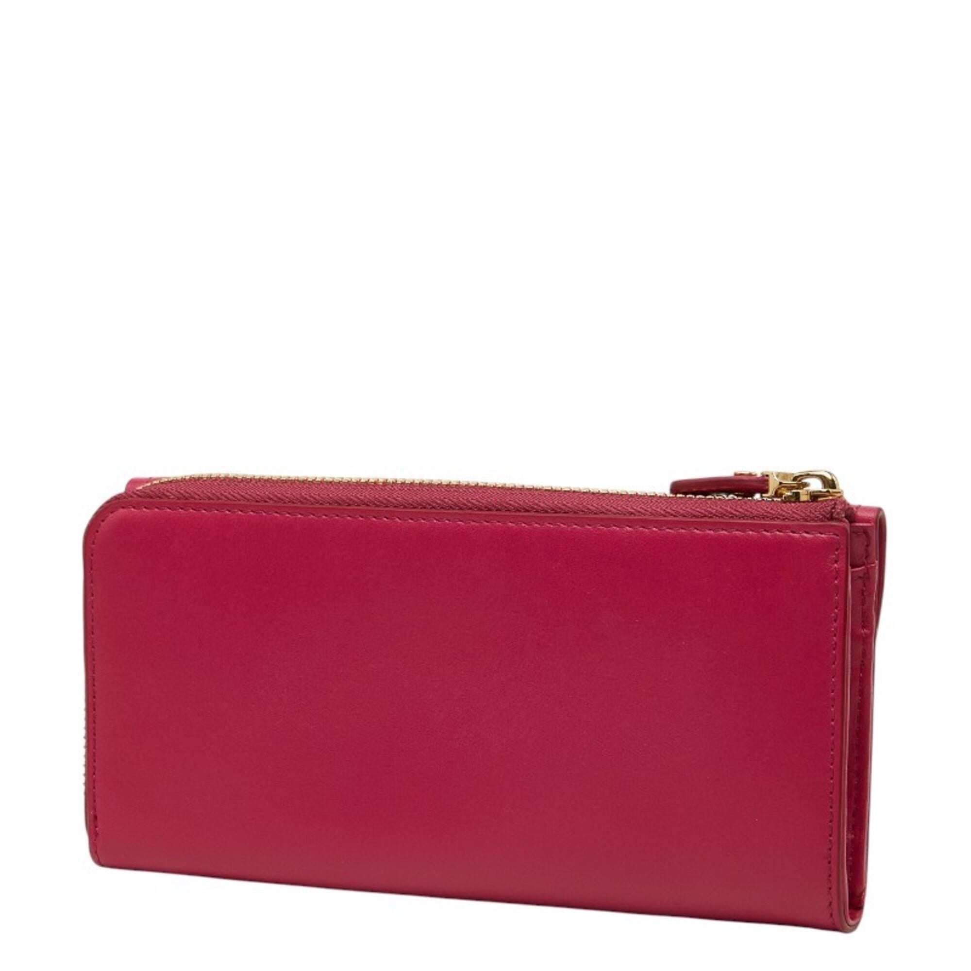 Salvatore Ferragamo Pink Leather Long Wallet (Bi-Fold) (Pre-Owned)